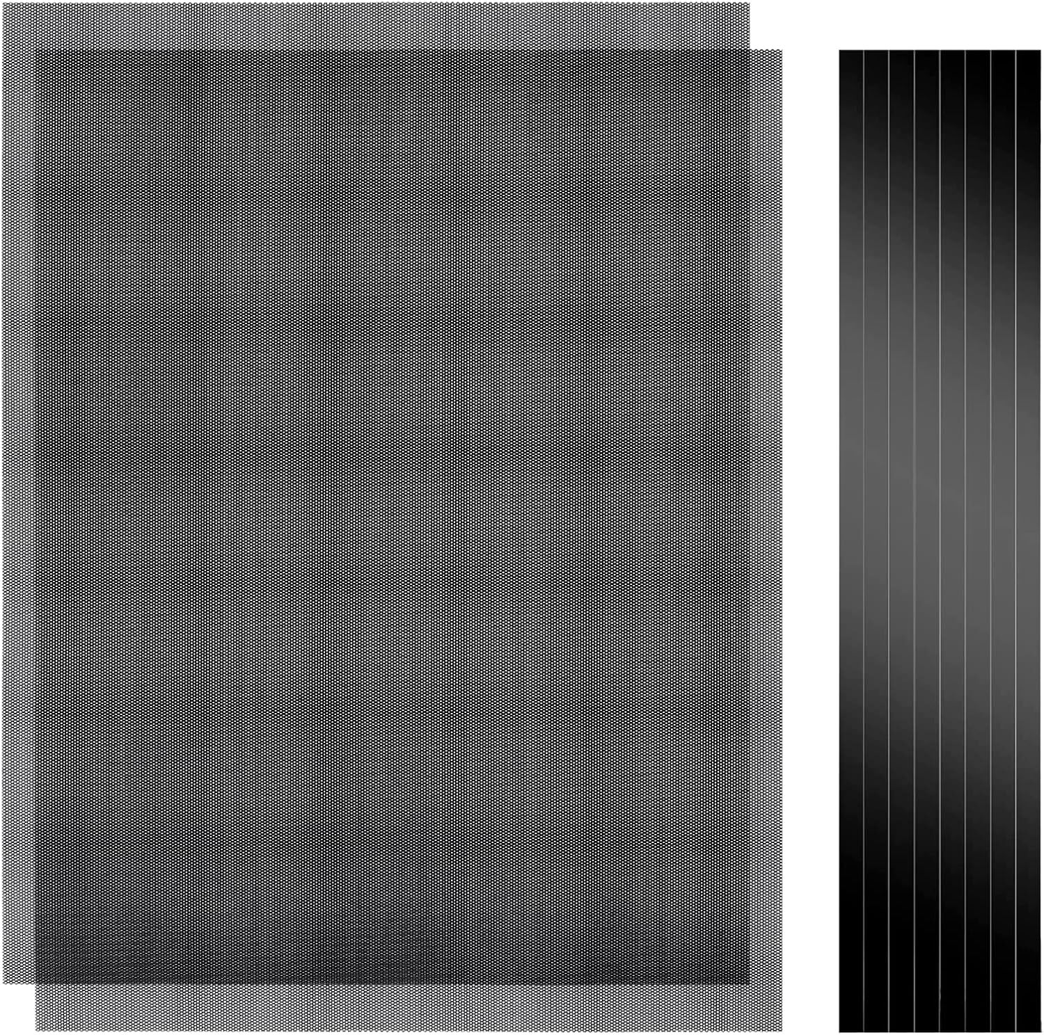 400x300mm DIY PC Case Dust Mesh Filter, 2Pack PVC Dustproof Filter black 