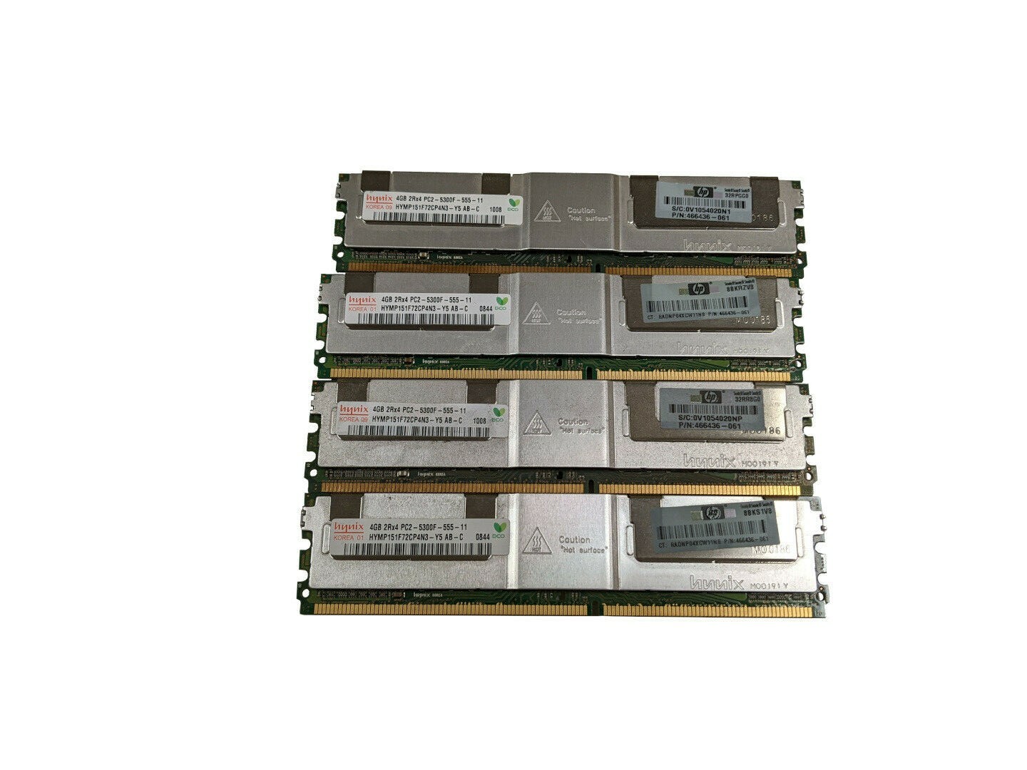 HP 466436-061 4GB PC2-5300F LP DDR2 667 4x 4GB DIMMS 16GB 467654-001 466440-B21