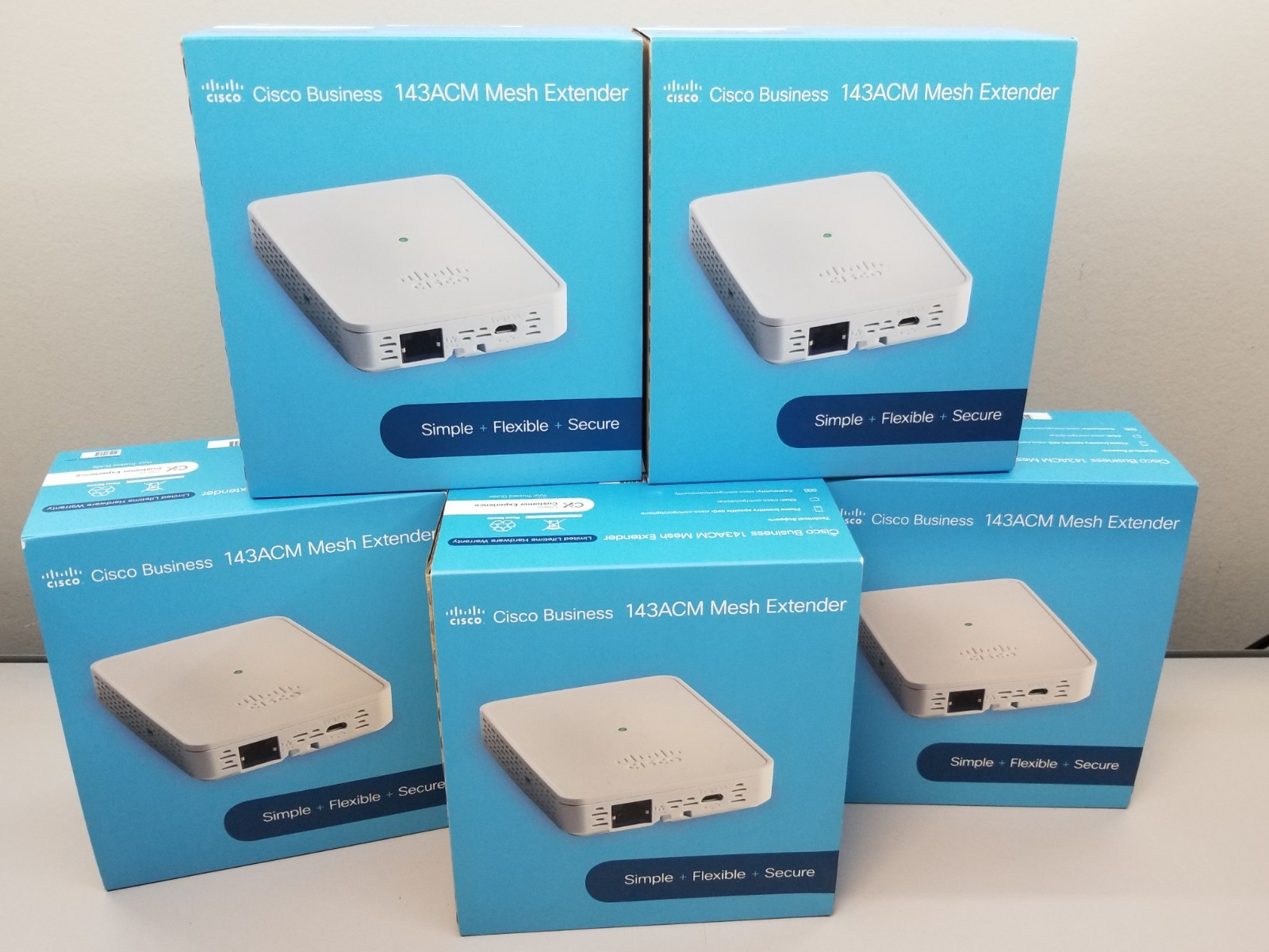 Lot of 5 Cisco Business WiFi Network Mesh Extender CBW143ACM 4x NEW 1x Open Box