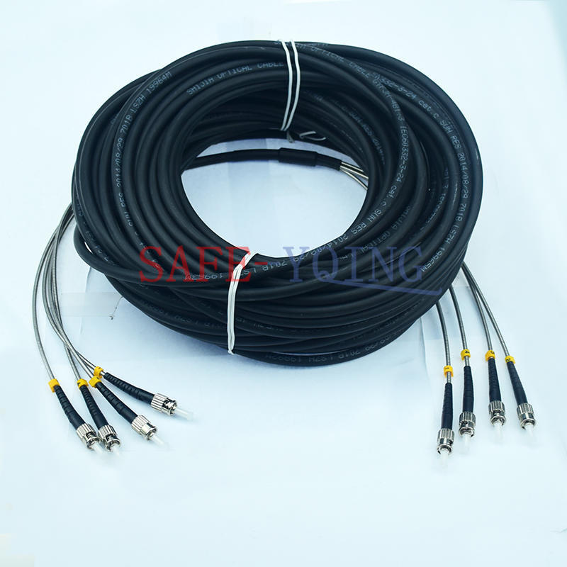 100M Field Outdoor Fiber Patch Cord ST-ST 4 Strand 9/125 Single Mode