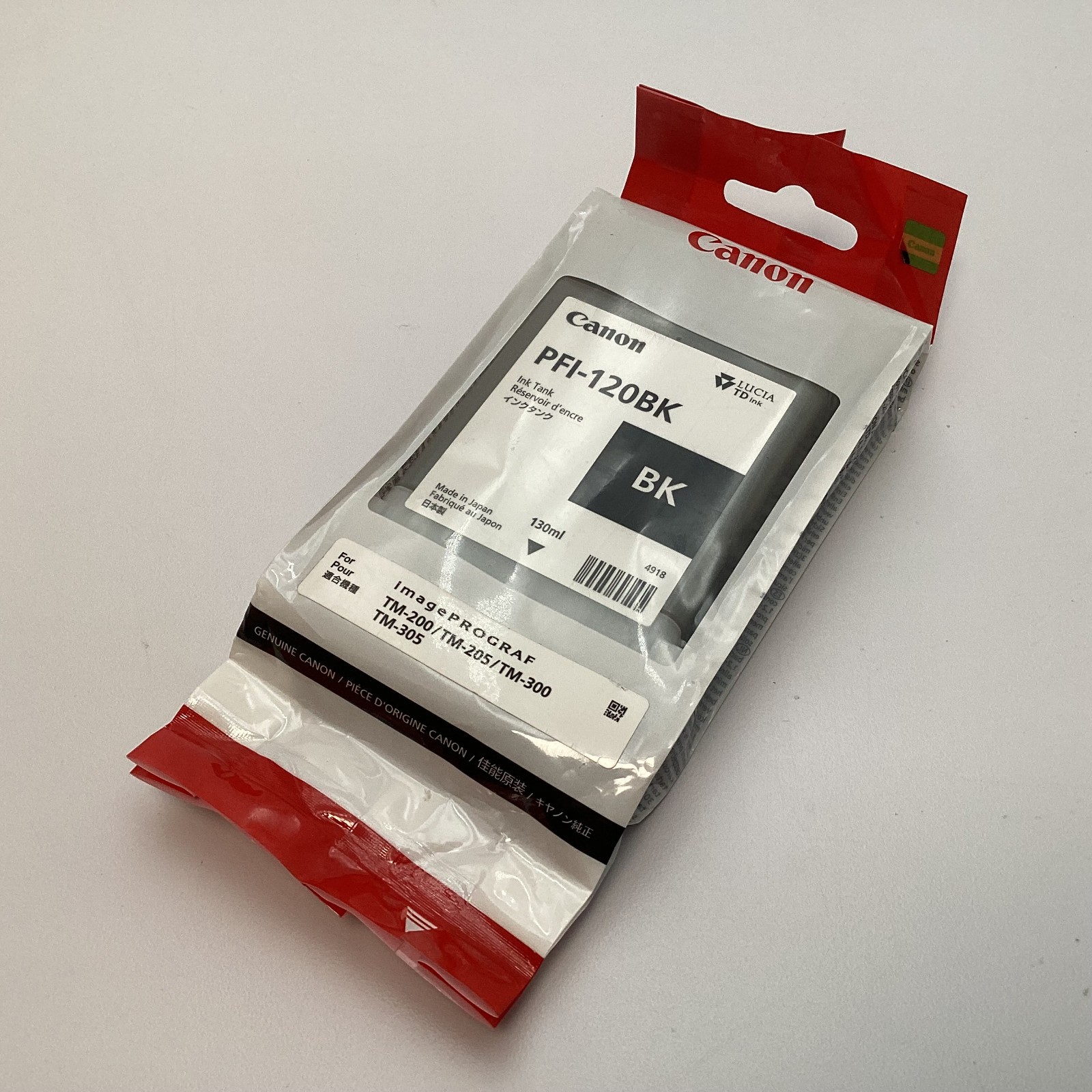 Canon PFI-120BK Black Ink Tank Cartridge 130ml TM-200 TM-300 Exp 03/2022 - New