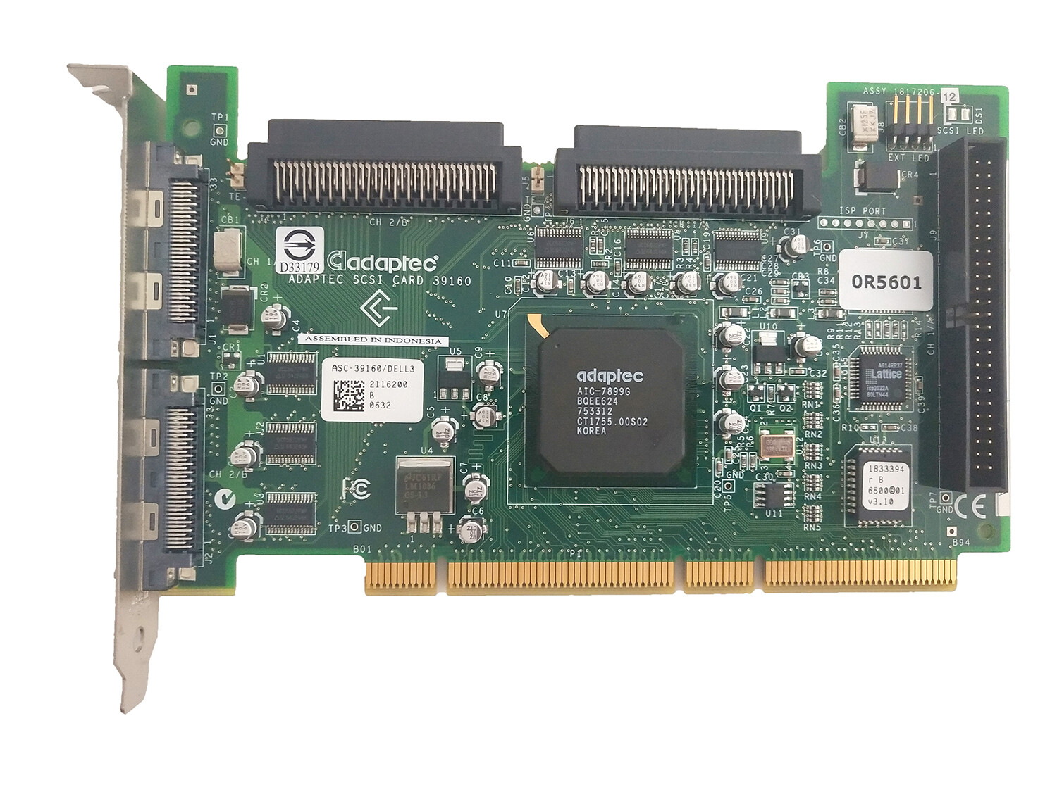 Server Array Card For DELL Adaptec ASC 39160 U PCI X 160 SCSI Card 0R5601