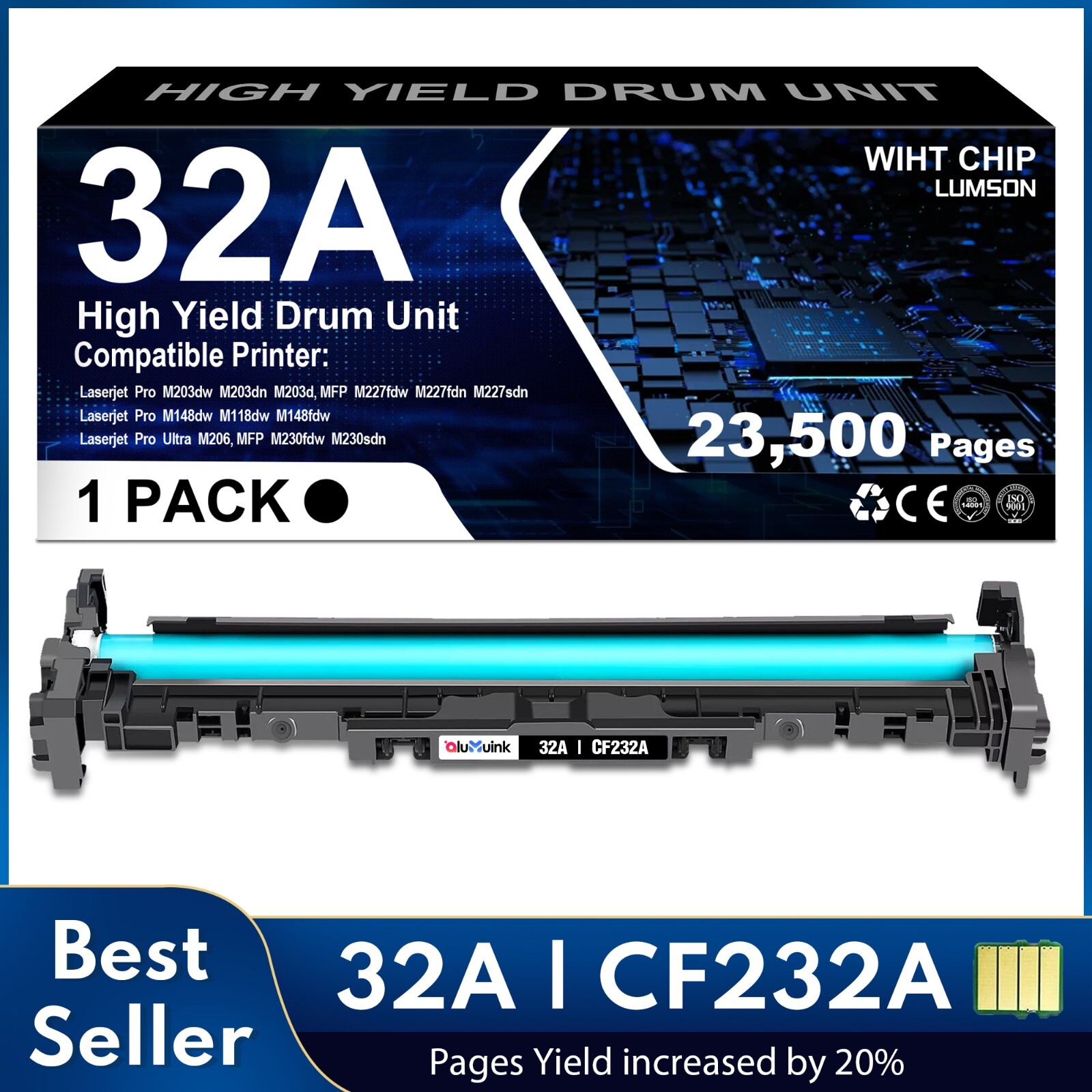 Compatible 32A CF232A Drum Unit for HP M227fdn M148fdw M203dn Printers