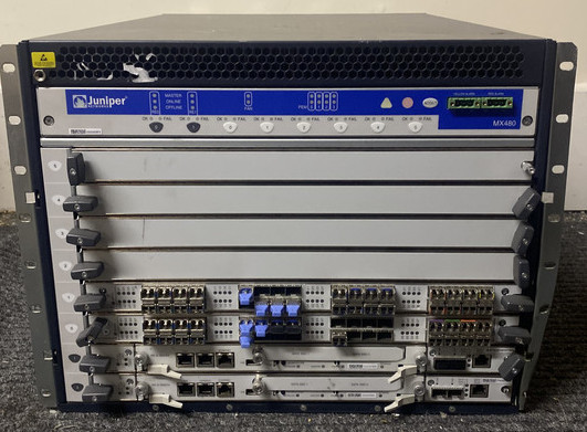 JUNIPER MX480 5G EDGE ROUTER 2* MPC4E-3D-32XGE-SFPP 2*SCBE2-MX 4*DCJ26002-01P