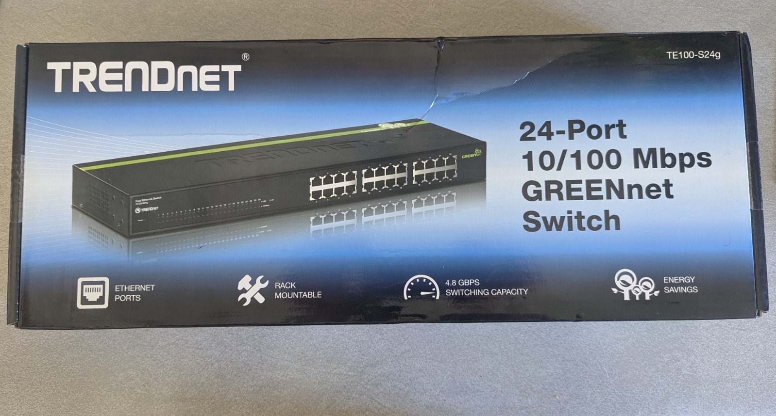 TRENDnet TE100-S24g GREENnet 24-Port 10/100 Fast Ethernet Unmanaged Rack Switch