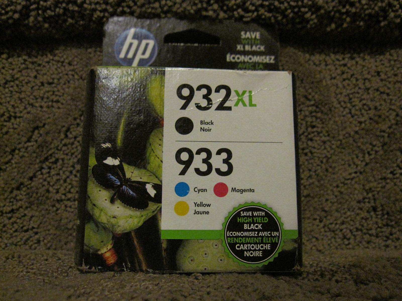 HP N9H62FN Black Cyan Magenta Yellow Ink Cartridge Genuine # 932XL 933 OCT/2023