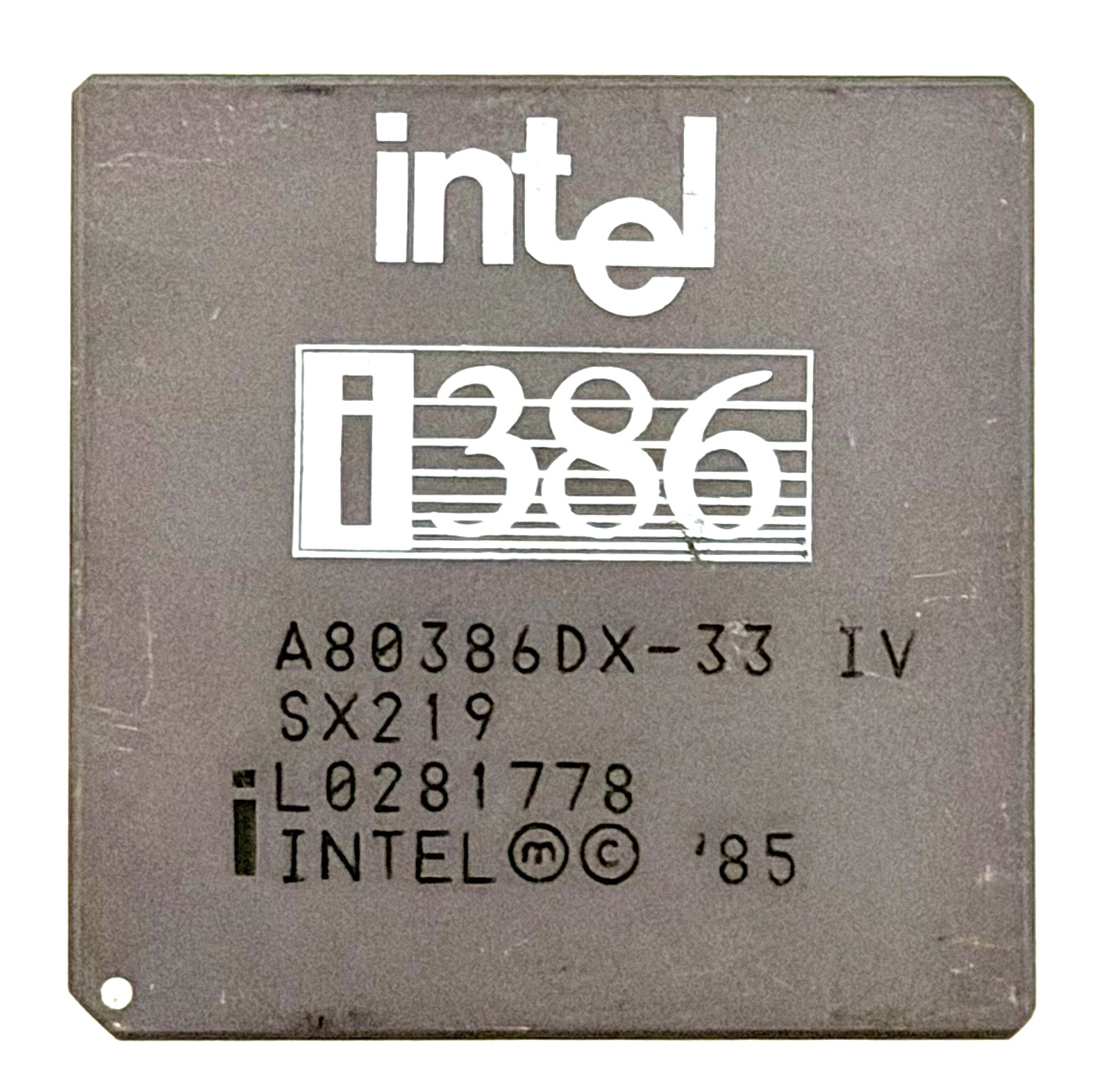 Intel 386 DX i386 Rare Vintage CPU Gold Ceramic Processor