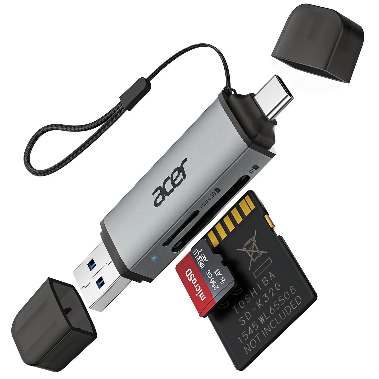 SD Card Reader USB C, Dual Slots USB 3.0 Type C to Micro SD Card Adapter, Memory