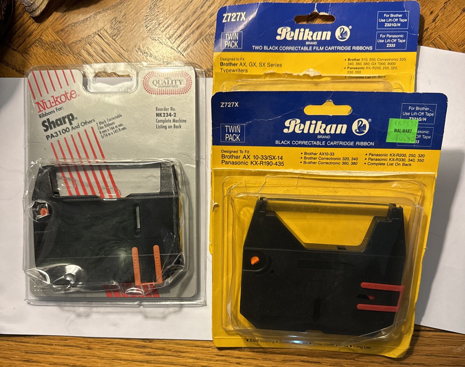 2-Pelikan Z727X Black Cartridge Ribbons  And 1-Nu-kite Sharp PA3100 Ribbon
