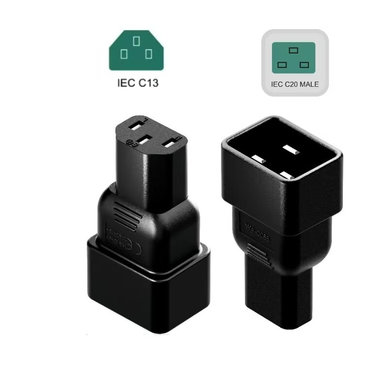 (2Pack) IEC 320 C13 to C20 AC Adapter, IEC 320 C20 Male to C13 Female Adapter