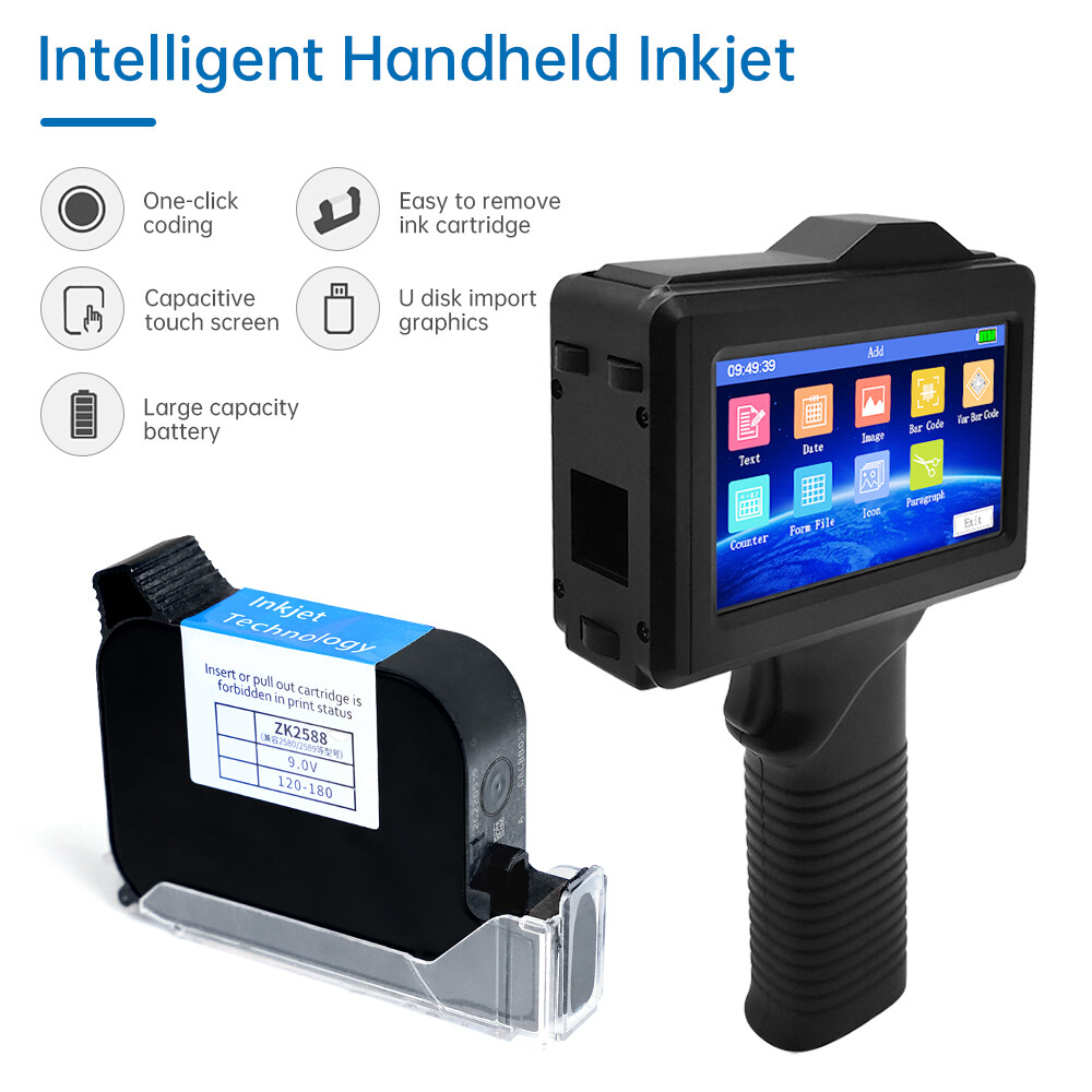 Handheld Protable Smart Date Coder Inkjet Printer Ink Coding Printing Machine US