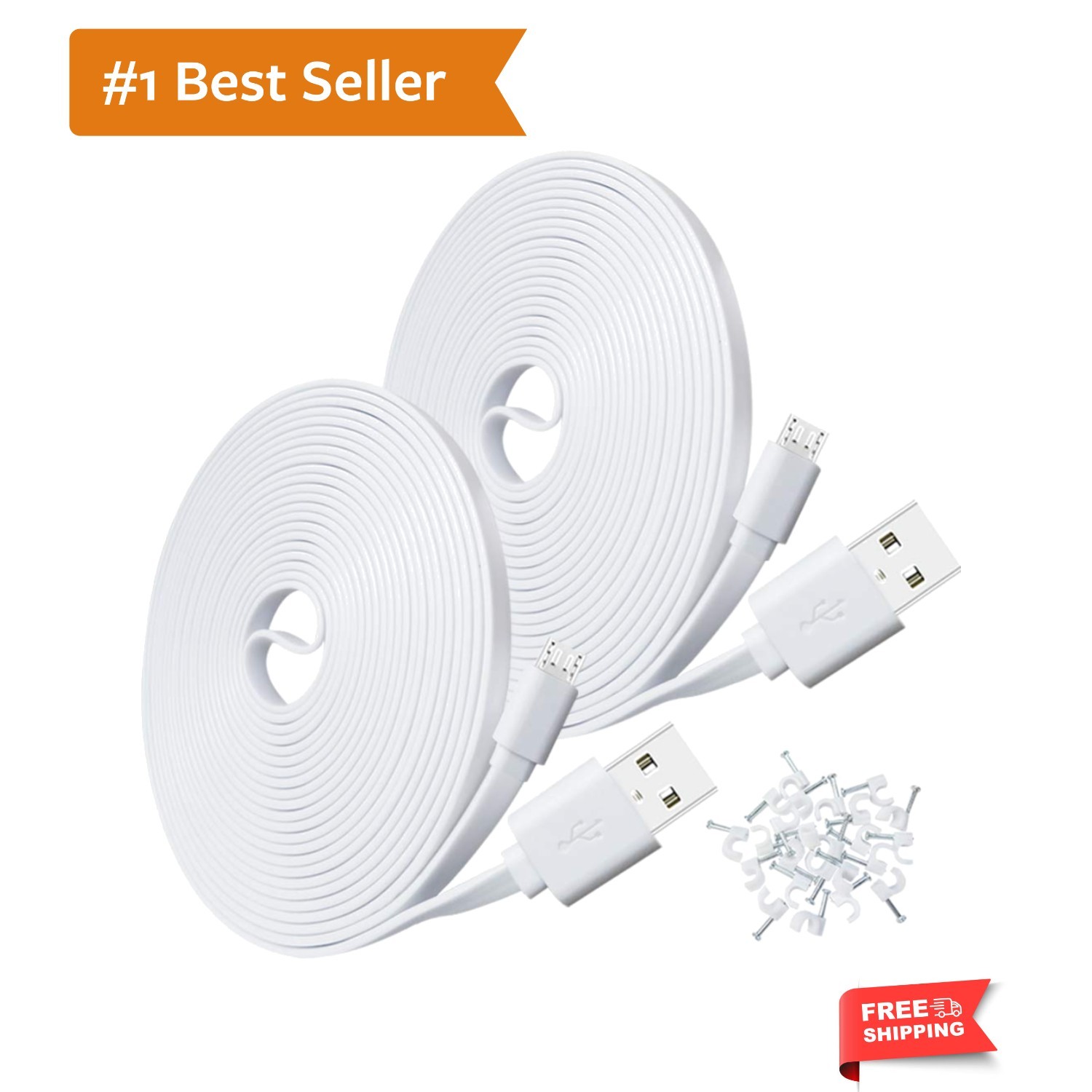 2-Pack 10FT USB Power Extension Cable for Wyze Cam,WyzeCam Pan,YI Home Camera...