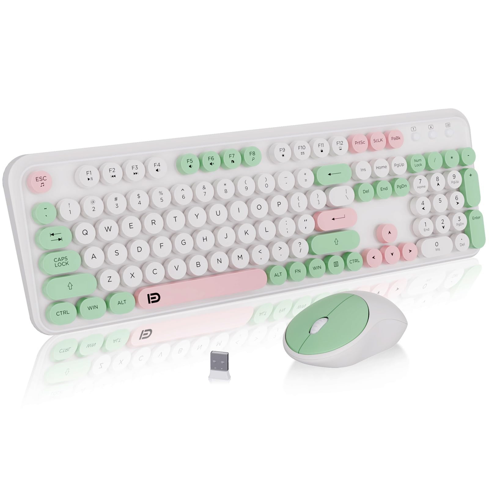FD 2.4GHz Wireless Keyboard and Mouse Set with Switch Button - Full-Sized Color