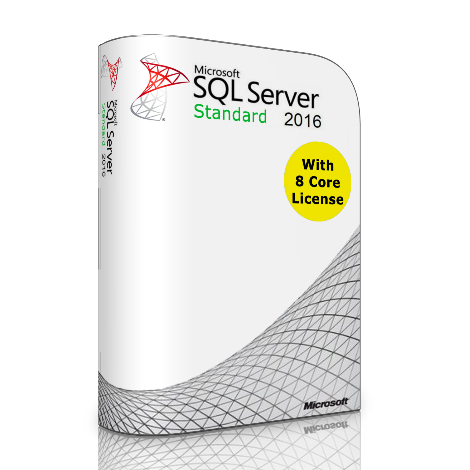 Microsoft SQL Server 2016 Standard with 8 Core License, unlimited User CALs, New