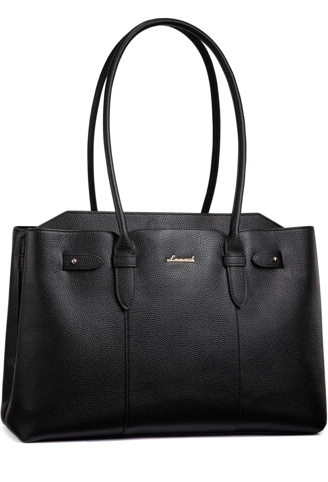 LOVEVOOK Laptop Tote Bag for Women, 15.6 Inch Waterproof Leather Computer Purse