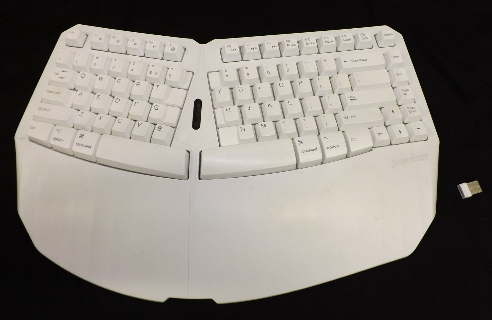 Perixx Mini Wireless Ergonomic Split Keyboard Periboard-613 W USB Receiver White
