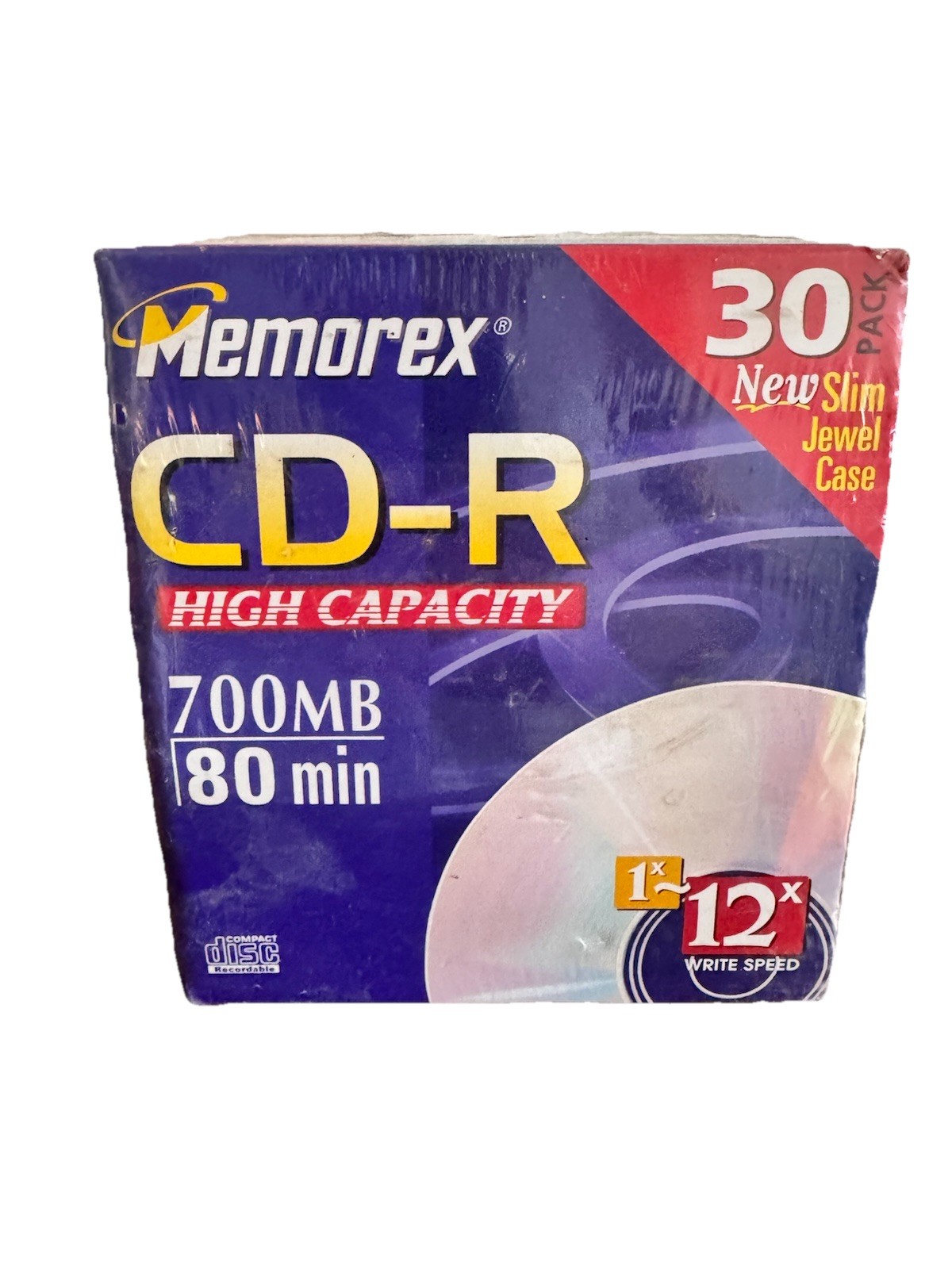 NEW Memorex 30 pack CD-R Recordable CD Disks in Slim Jewel Cases 700MB 16x 80min