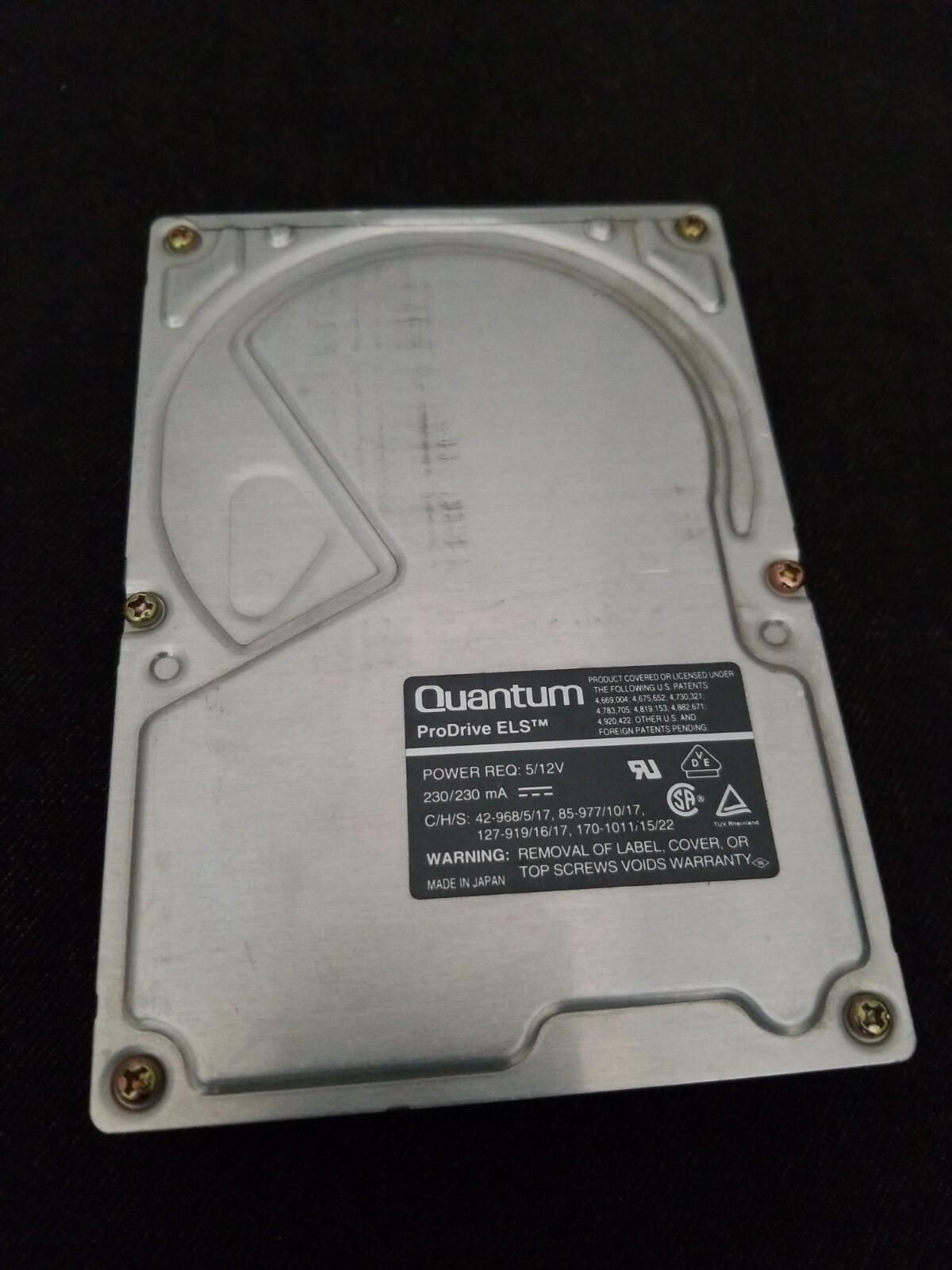 Quantum Pro Drive ELS 127AT 127MB IDE Hard Drive P/N: PI12A463 Rev 09-B untested