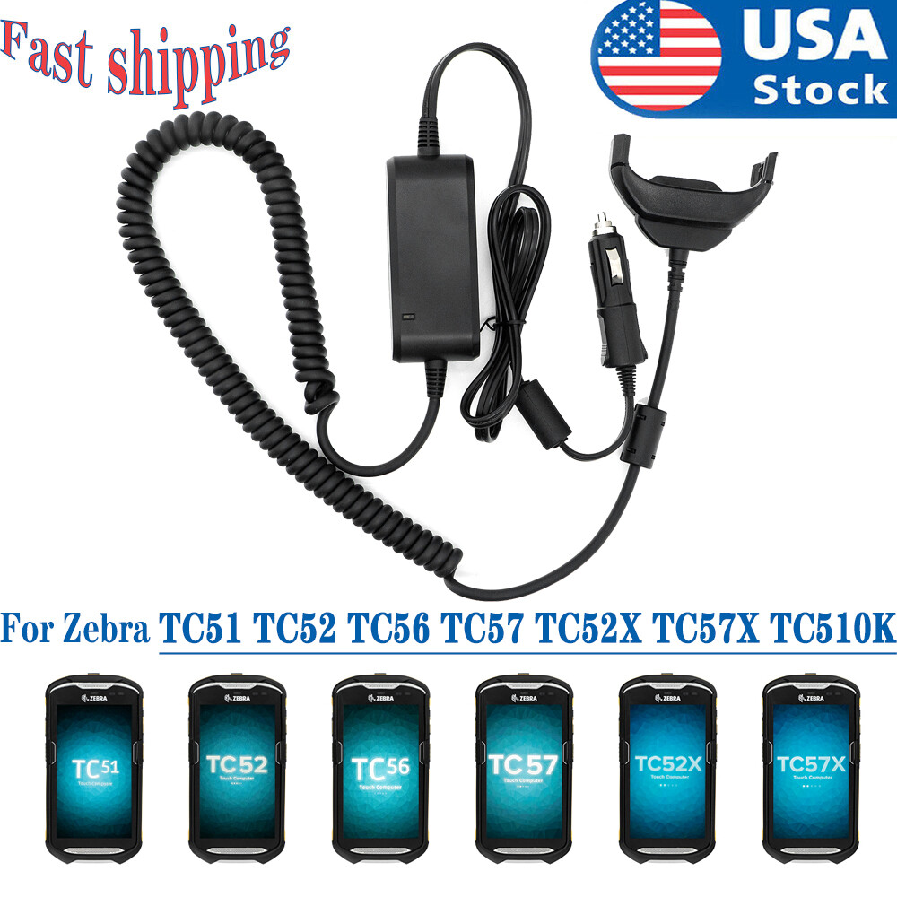 NEW DC Vehicle Charger Cable for Zebra TC51 TC52 TC56 TC57 TC52X TC57X TC510K US