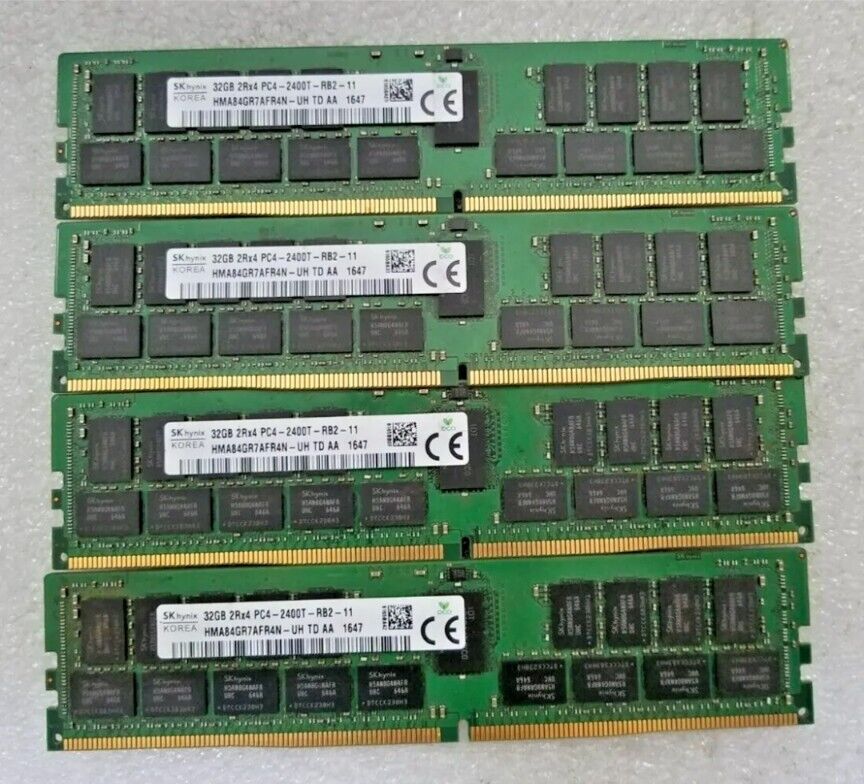 128GB 4x SkHynix 32GB Reg ECC 2Rx4 PC4-2400T Server Memory  HMA84GR7MFR4N-UH