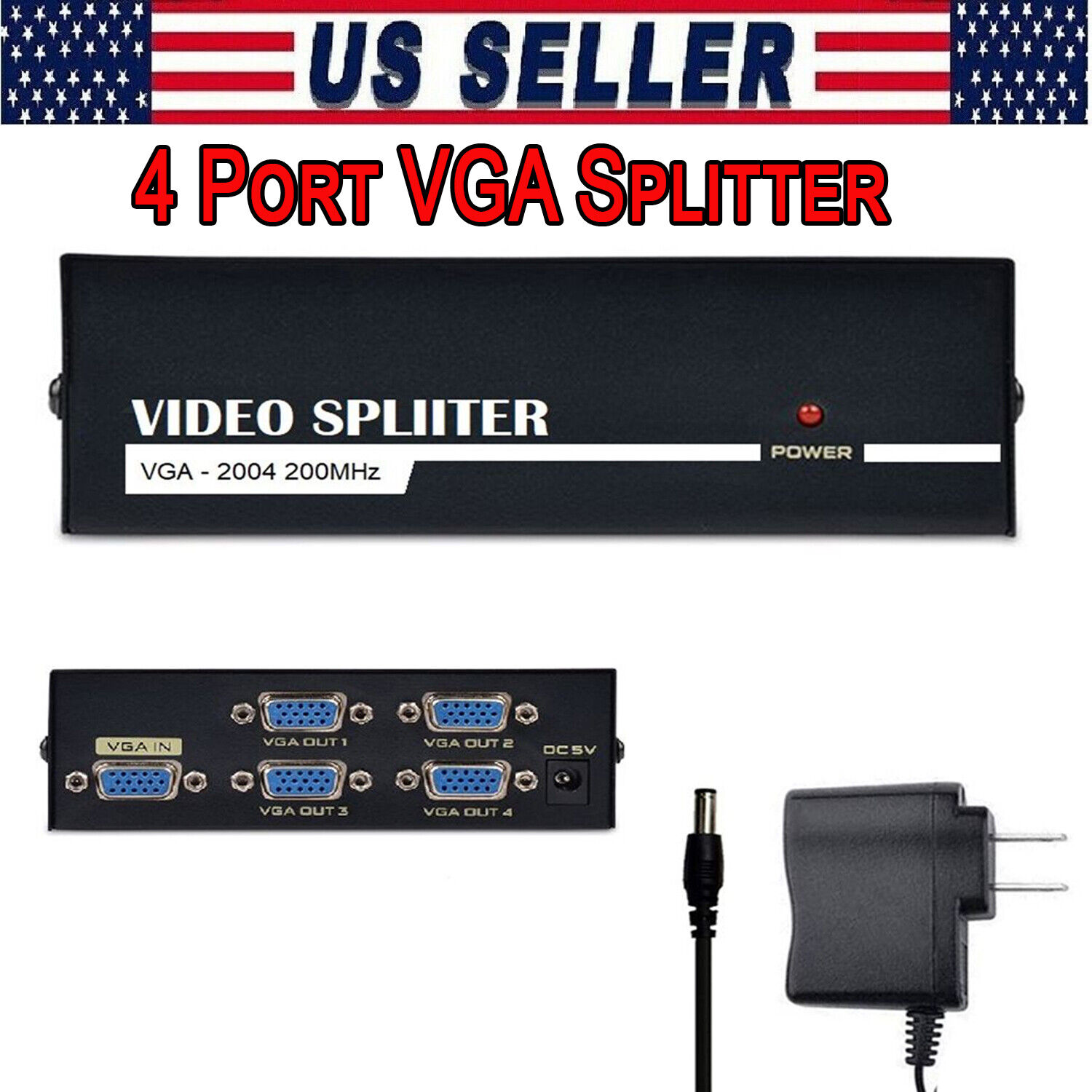 4 & 2 Port VGA Out/1 VGA in Splitter Sharing Switch one Monitor & Speaker(Audio)