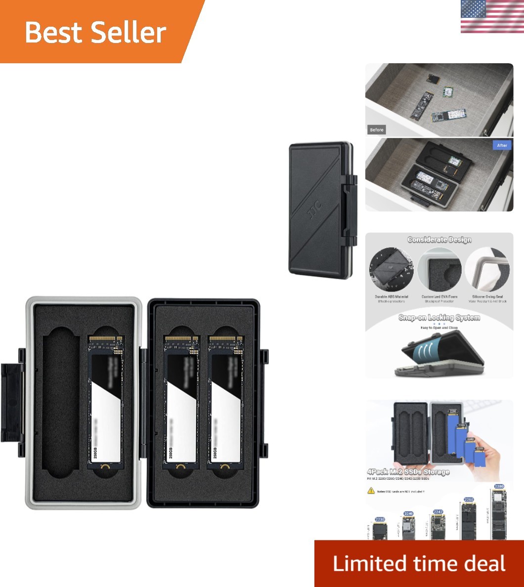 Ergonomic M.2 SSD Holder - Compact, Safe, and Water-Resistant Storage Solution
