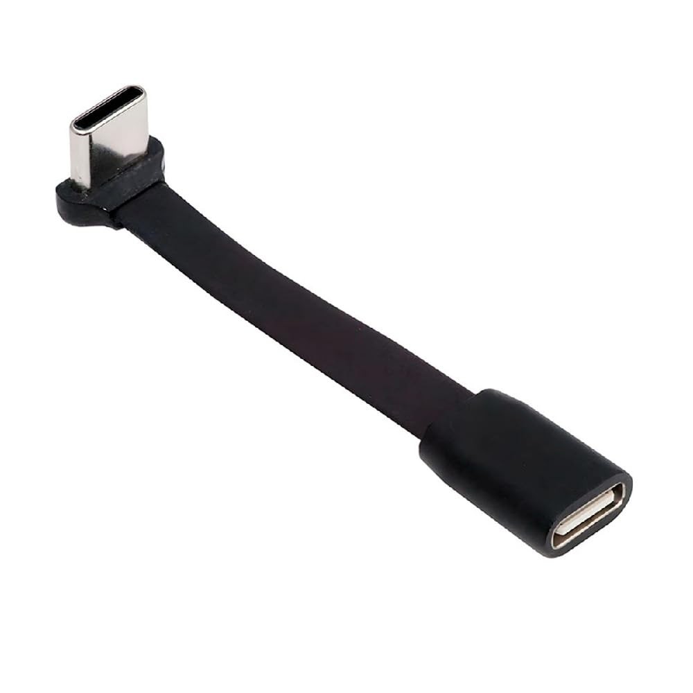 cablecc Ultra Slim Flat Cable Male to Female for 65W Fast Charging & Black