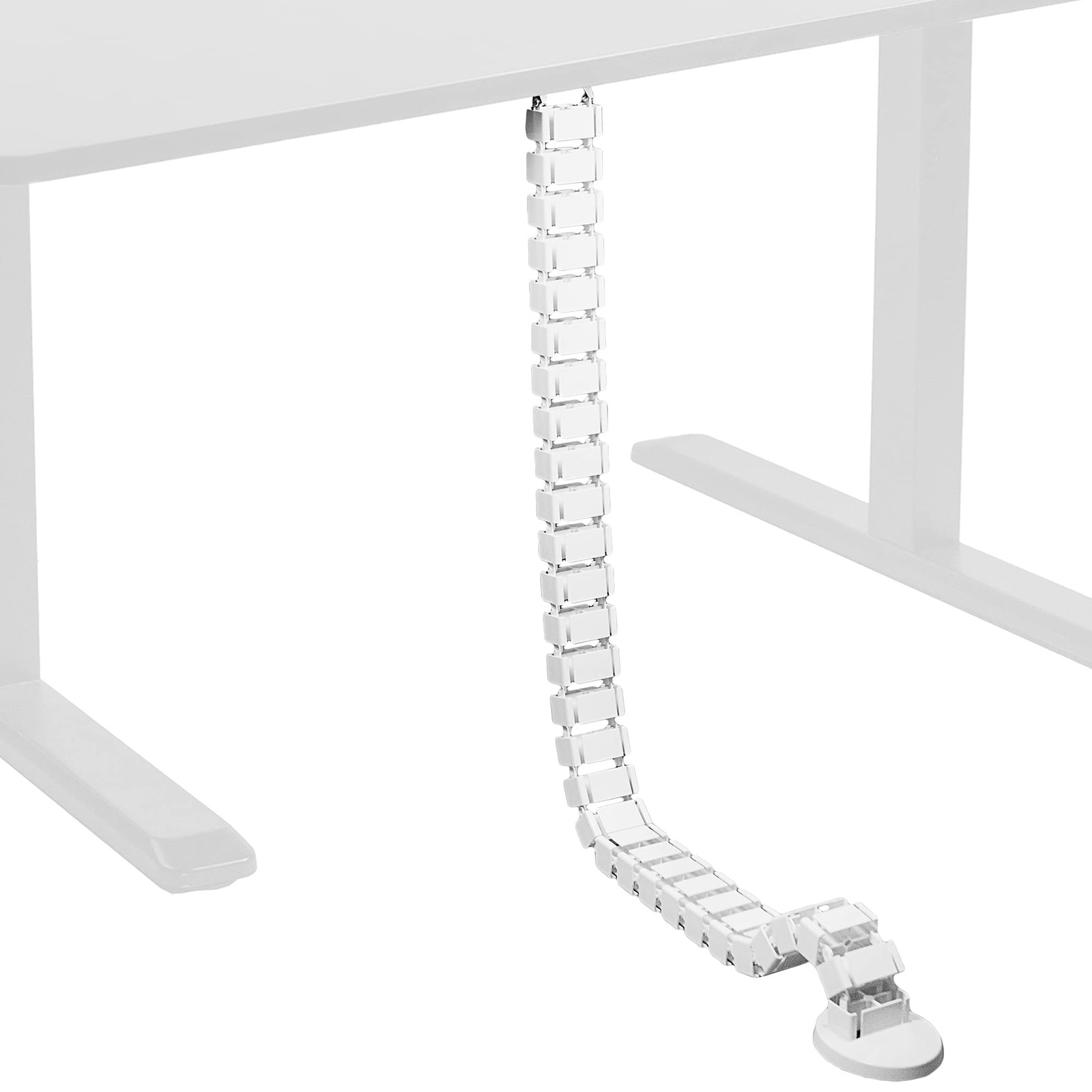 White Under Desk Vertebrae Cable Management Kit DESKAC01CW Cord Organizer