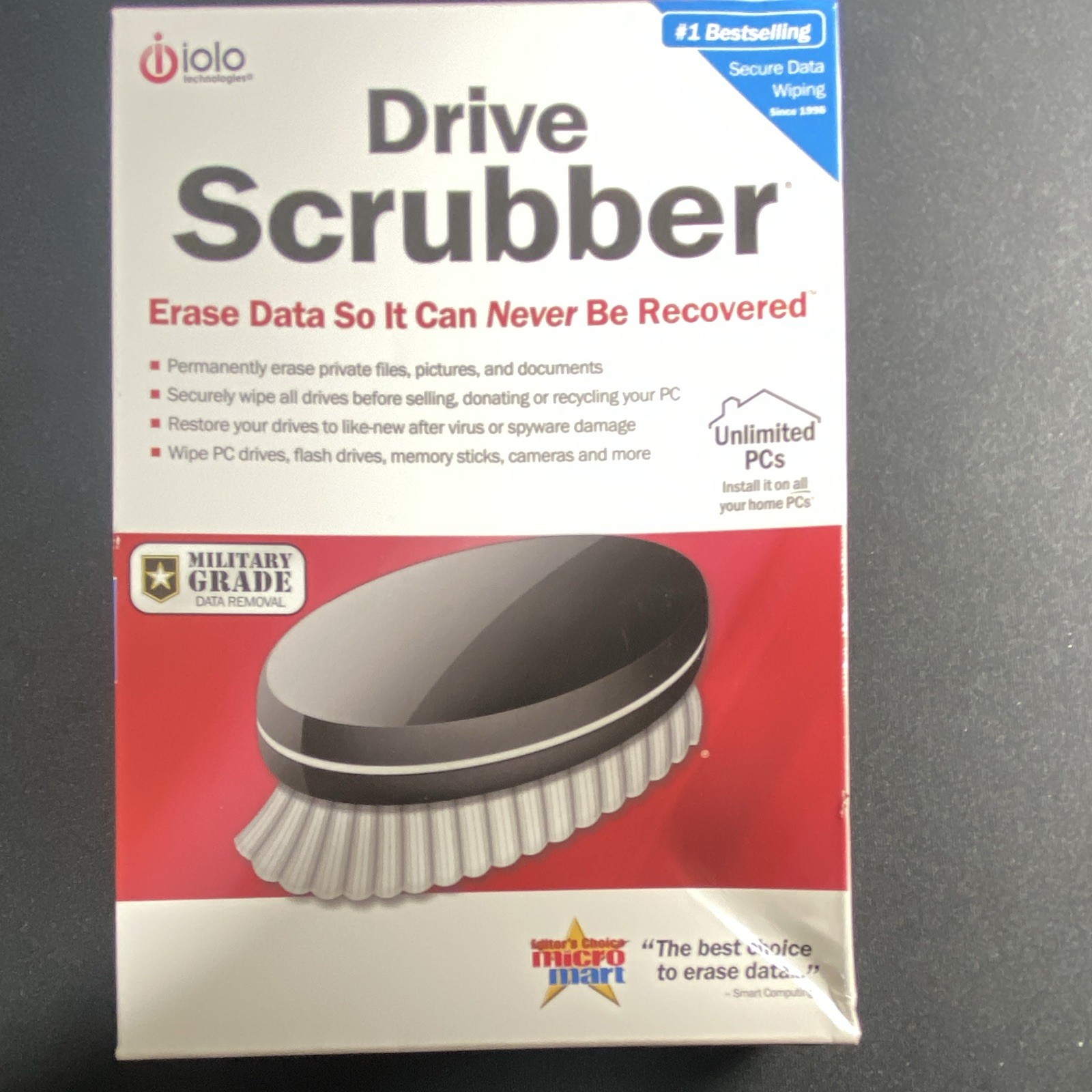 iolo Drive Scrubber Data Wiping Software CD Windows Unlimited Devices