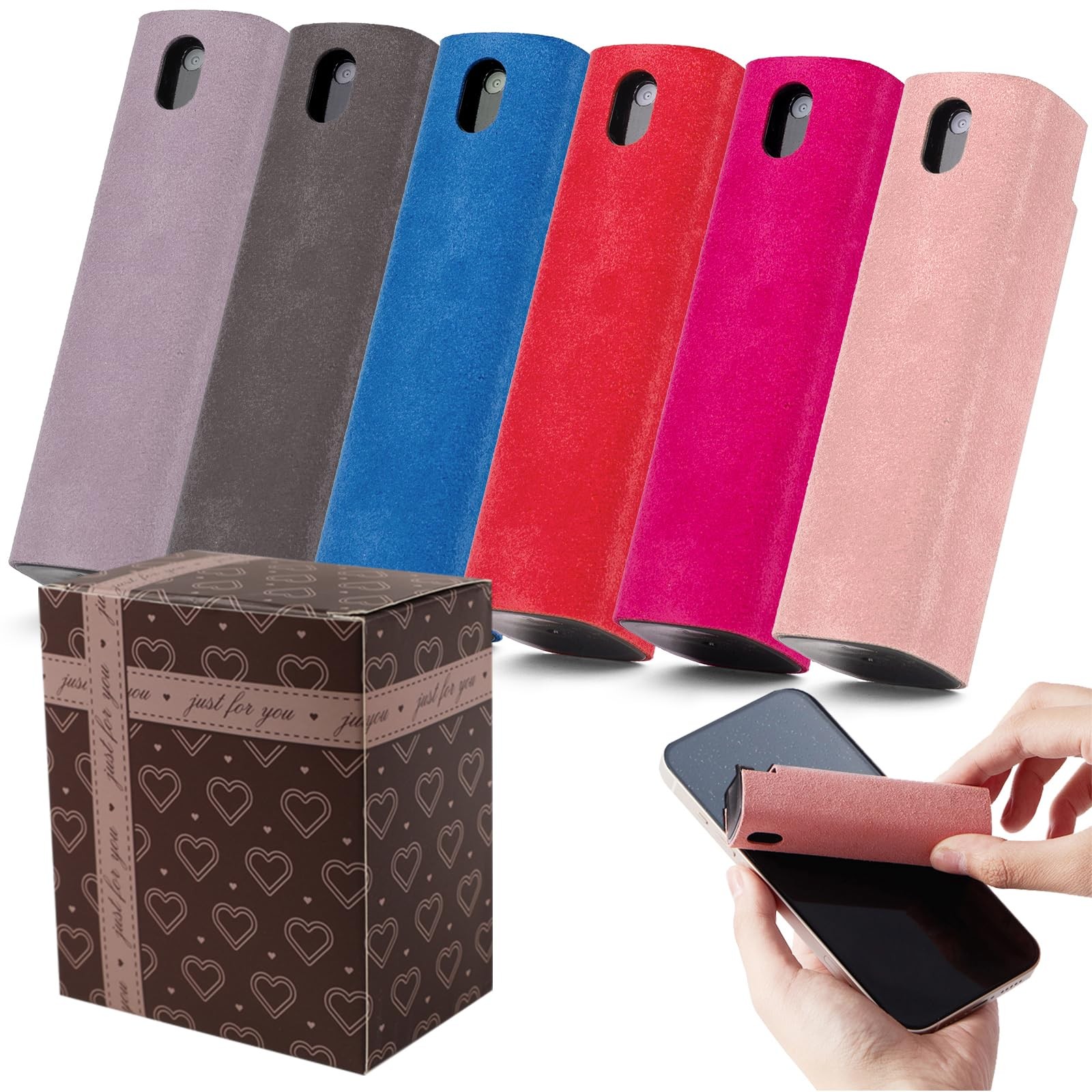 6 Pack 2 in 1 Screen Cleaner Spray Microfiber Touchscreen Kit