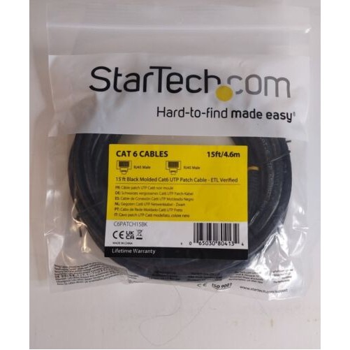 Startech N6PAT1BLS 1FT BLUE CAT6 ETHERNET CABLE SLIM SNAGLESS RJ45 UTP PATCH CAB