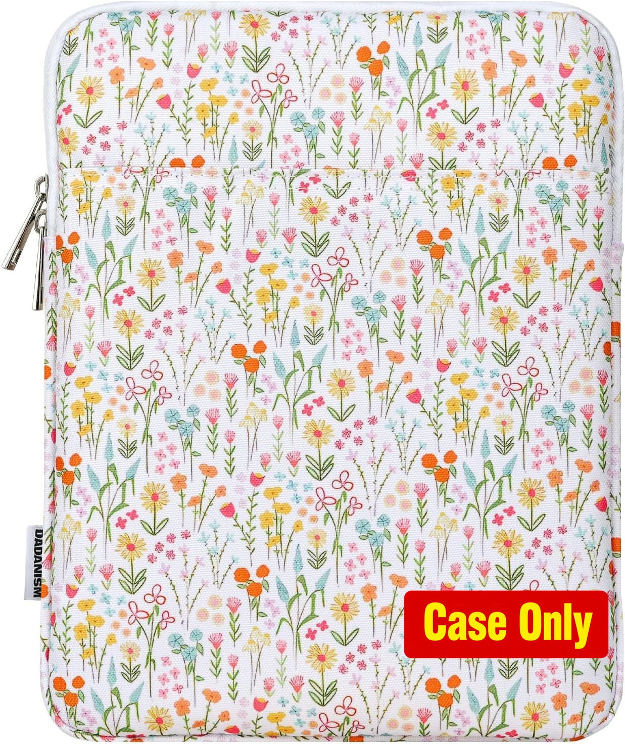 Case for 9-11 Inch Tablet Sleeve Bag, Padded Carrying Case, White Floral