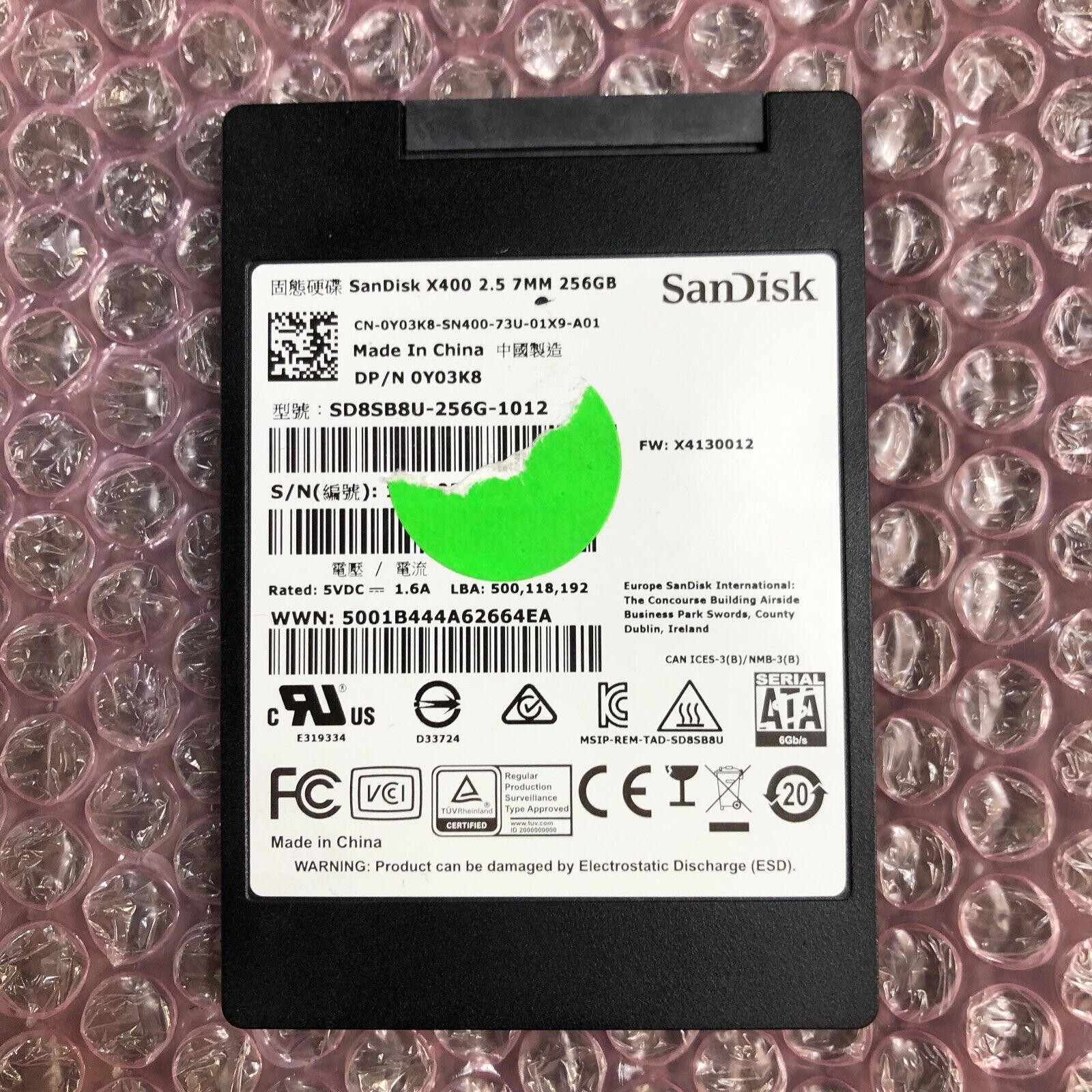 SanDisk X400 2.5 7MM 256GB Internal SDD #SD8SB8U-256G-1012