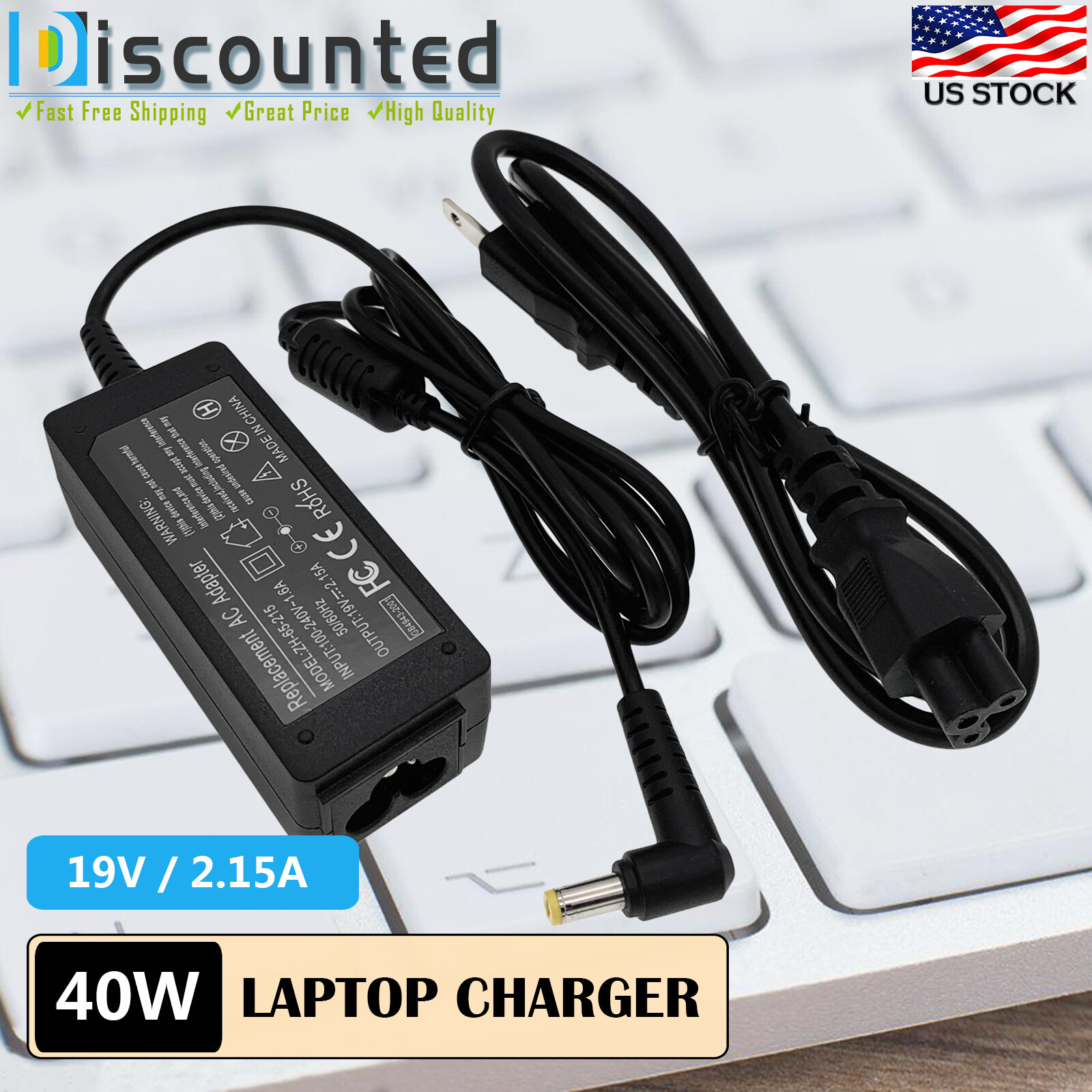 For Gateway LT N214 NAV50 LT1005u LT2107H Notebook Power Supply Cord AC adapter
