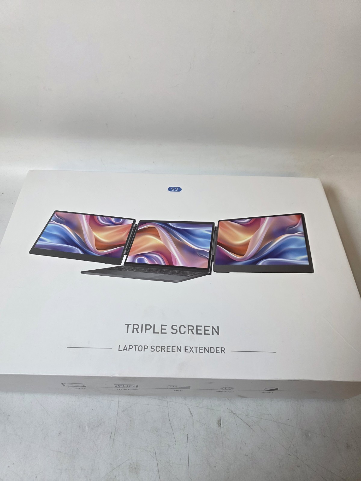 S3 Laptop Screen Extender, 14'' Triple Portable Monitor for Laptop Plug and Play