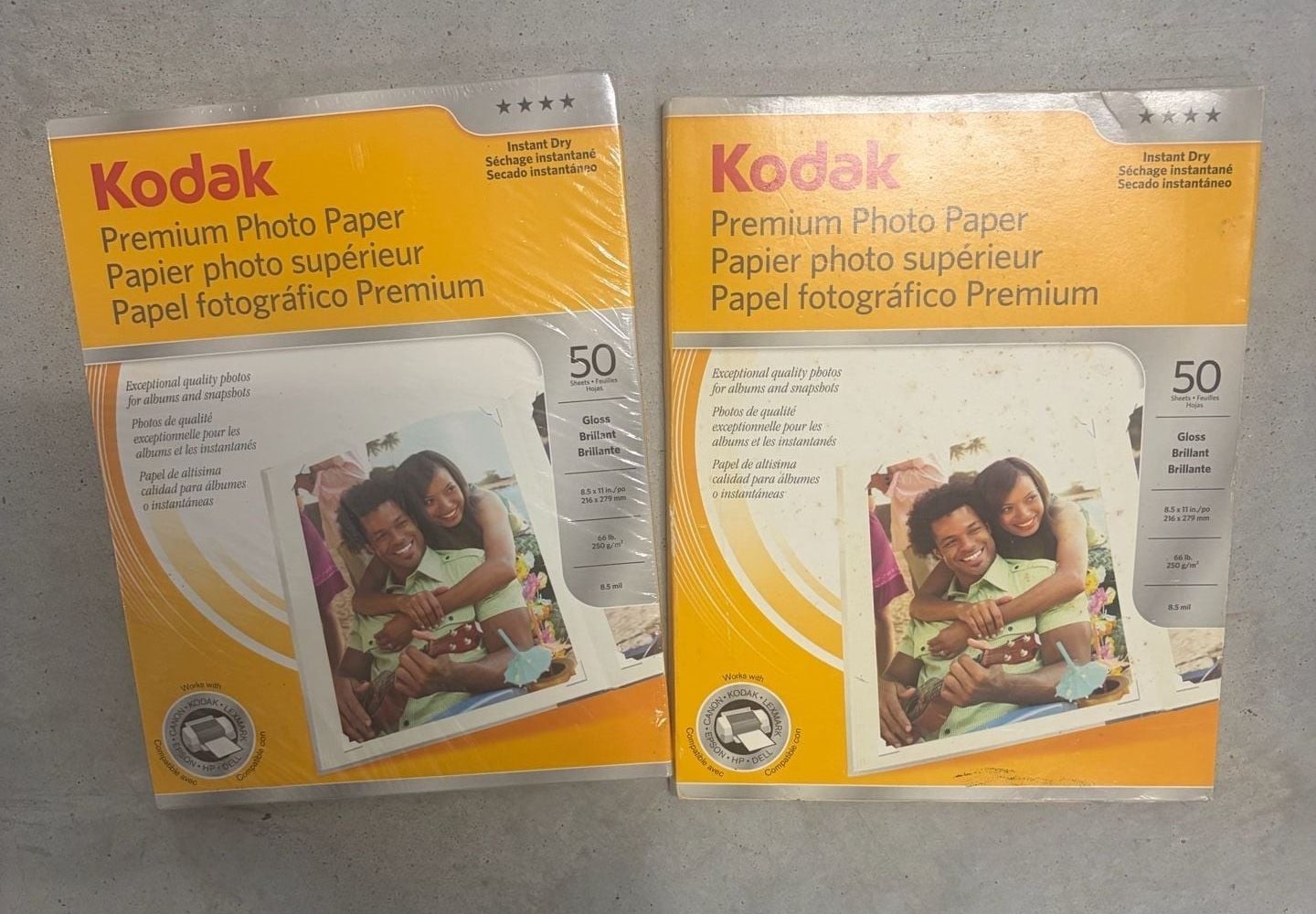 Kodak Premium Photo Paper Size 8.5x11 Glossy 50 Sheets Lot of 2