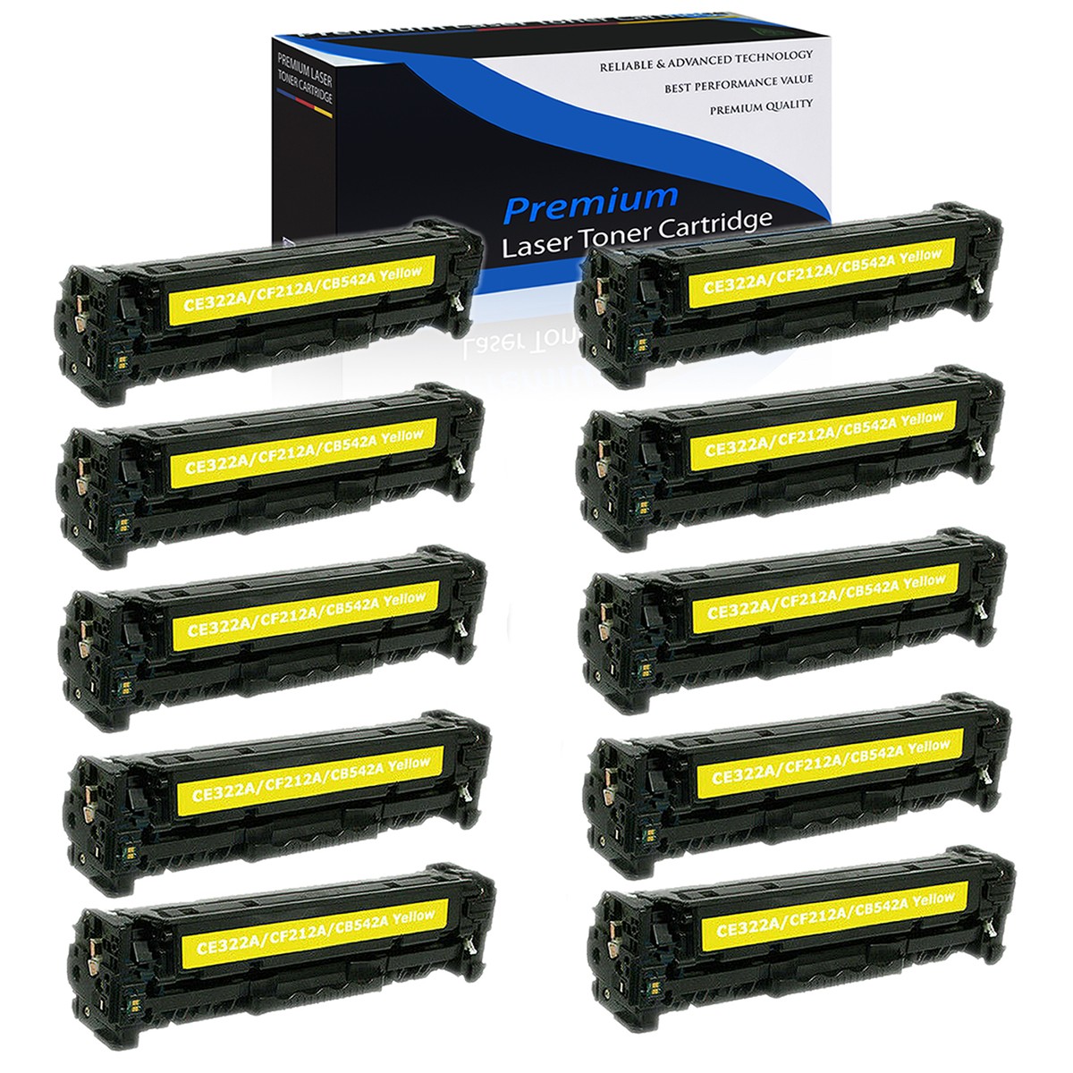10PK Yellow CB542A 125A Toner for HP Color LaserJet CM1312 MFP CM1312nfi CP1518n