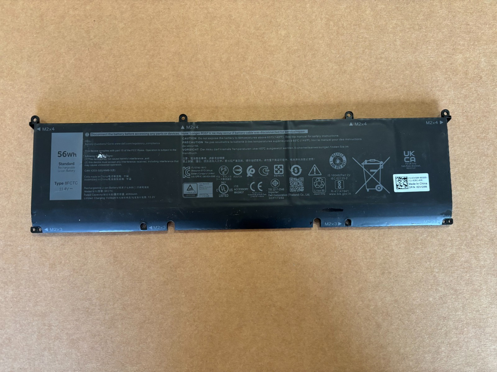 Original OEM 86Wh 69KF2 Battery for Dell XPS 15 9510 9520 9500 2020 M59JH 8FCTC