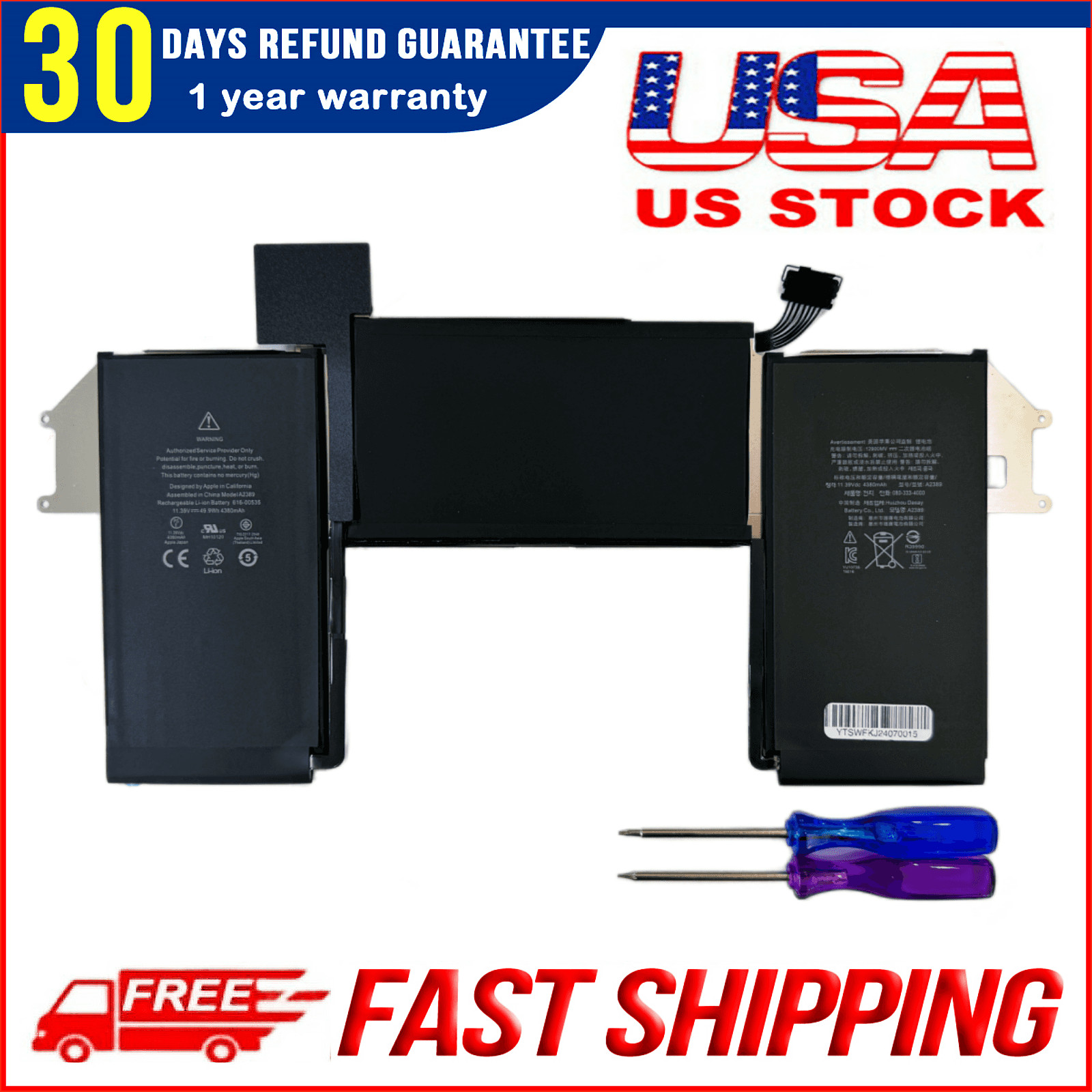 Genuine A2389 Battery for MacBook Air 13" 2020 A2337 Air M1 EMC 3598 MGN53LL/A