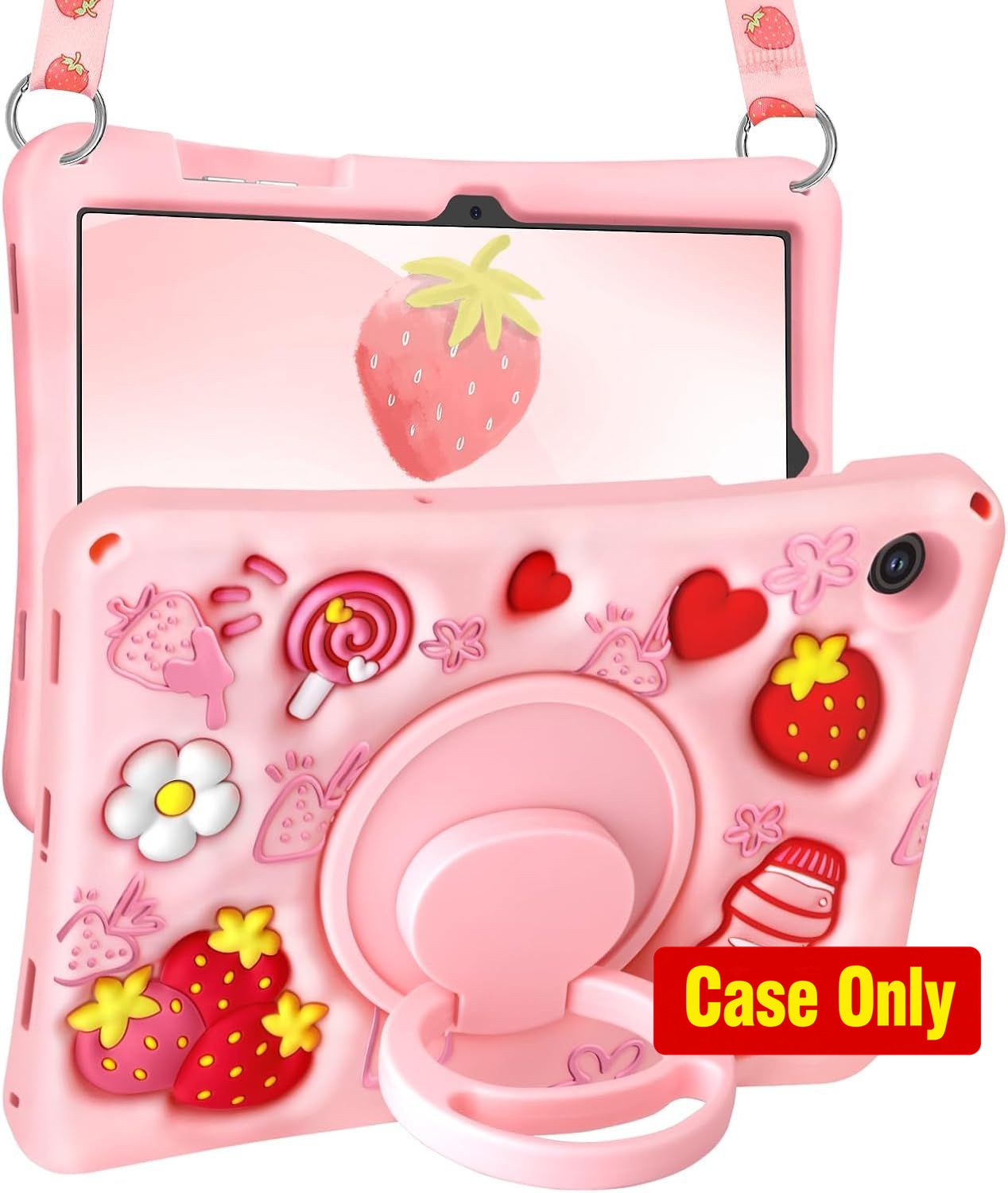 Soft Silicone Case with Shoulder Strap for Samsung Galaxy Tab A9+ 11 inch 2023