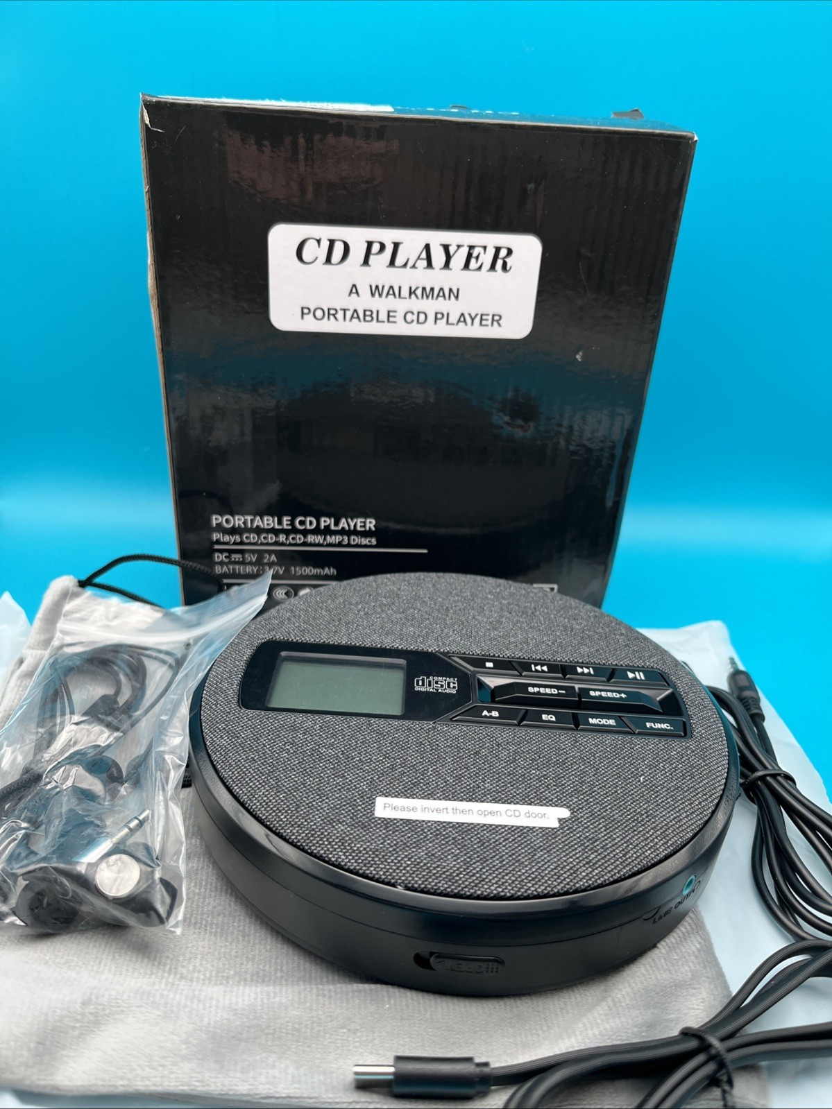 Portable CD Player with Dual Speakers