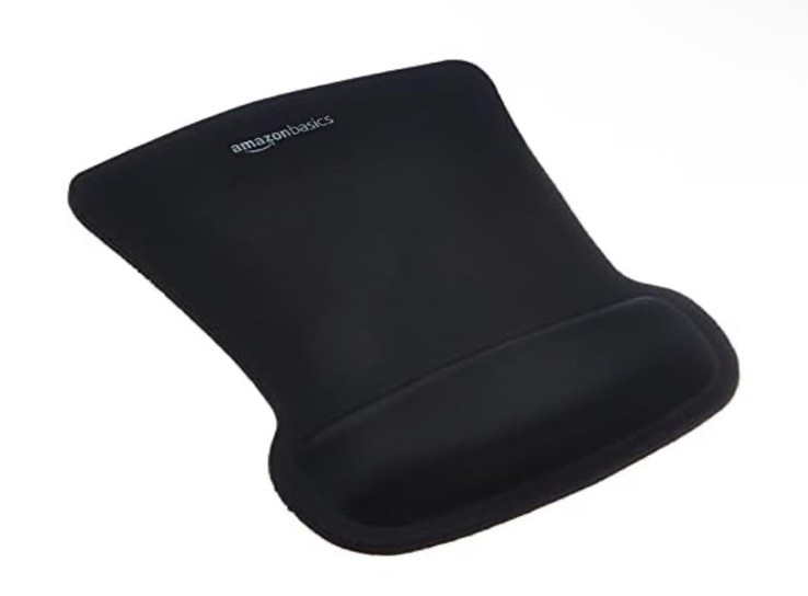 2-Pack Amazon Basics Rectangular Gel Computer Mouse Pad with Wrist Rest, Black