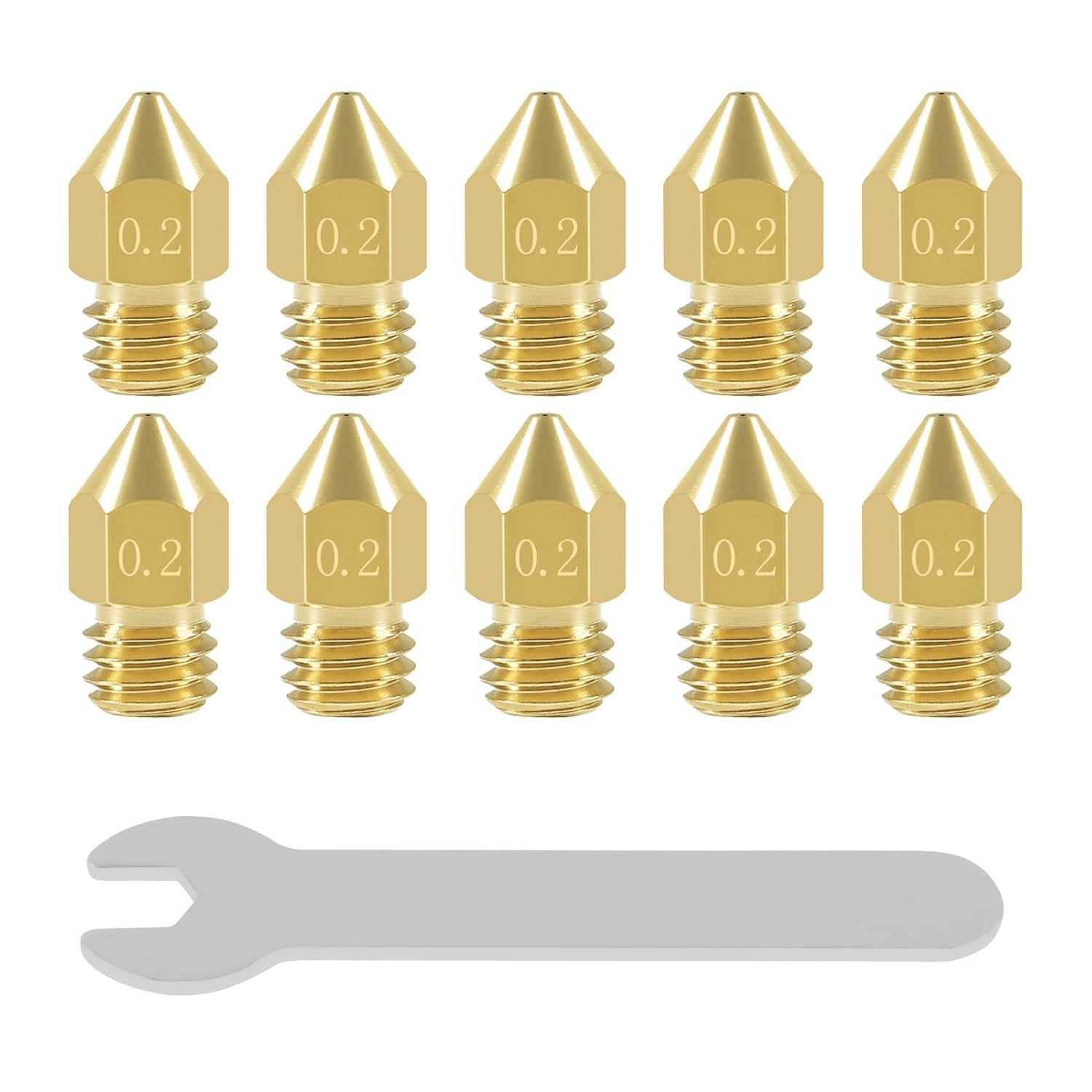 8 Pcs 0.2Mm MK8 Extruder Nozzles 3D Printer Nozzles for Creality Ender 3/3 Pro/3