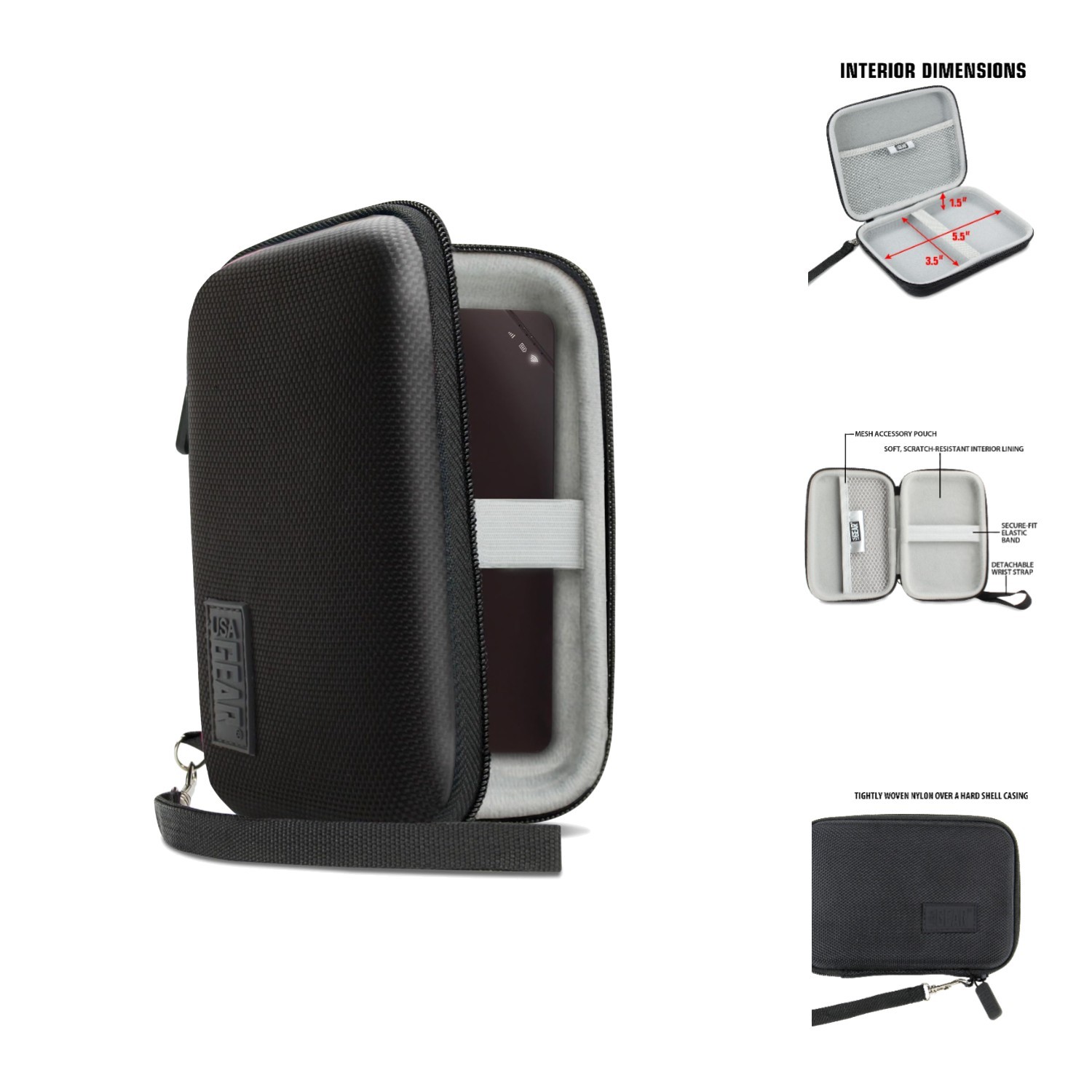 Weather Resistant Nylon Hotspot Case with Wrist Strap - Protect Your Device