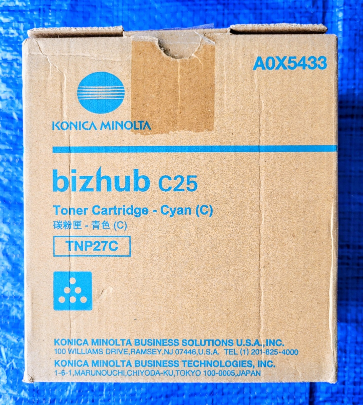 Konica Minolta TNP-27 Toner Ctg A0X5433 Cyan for Konica Minolta Bizhub C-25 NEW