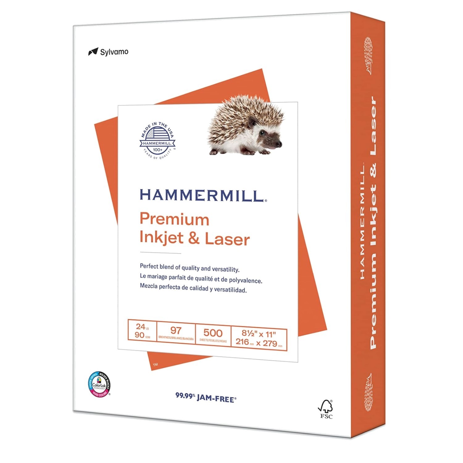 24lb  Printer Paper - 500 Sheets, 8.5x11, ColorLok Technology, 97 Bright