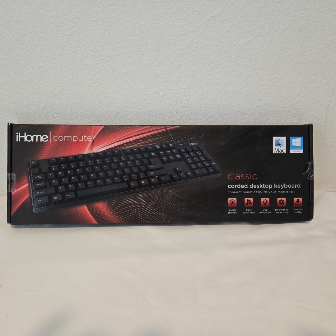 IHome Computer Classic Keyboard Corded Ih-k301 NEW