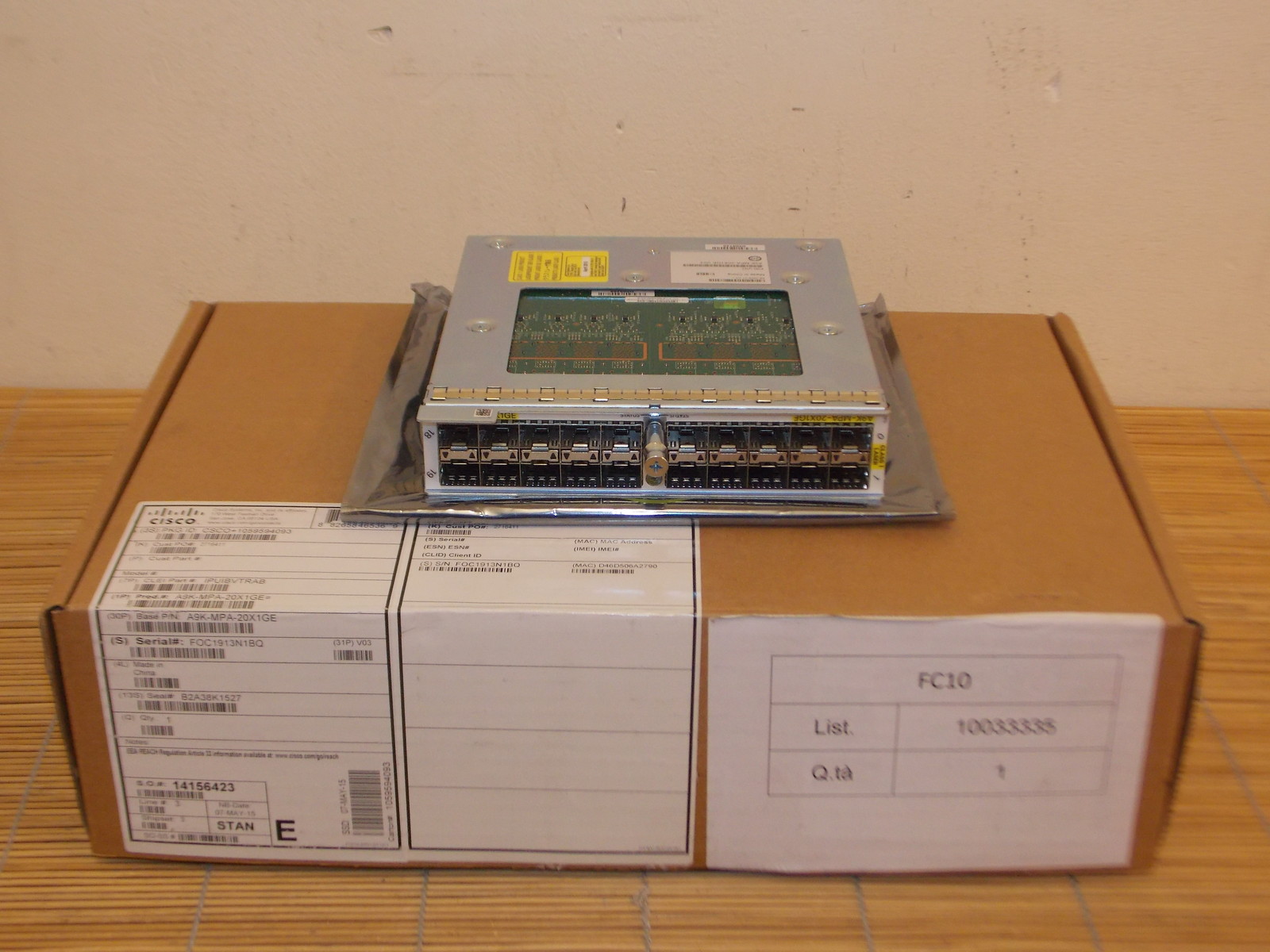NEW Cisco A9K-MPA-20X1GE 20-Port 1-Gigabit Eth Modular Port Adapter NEW OPEN BOX