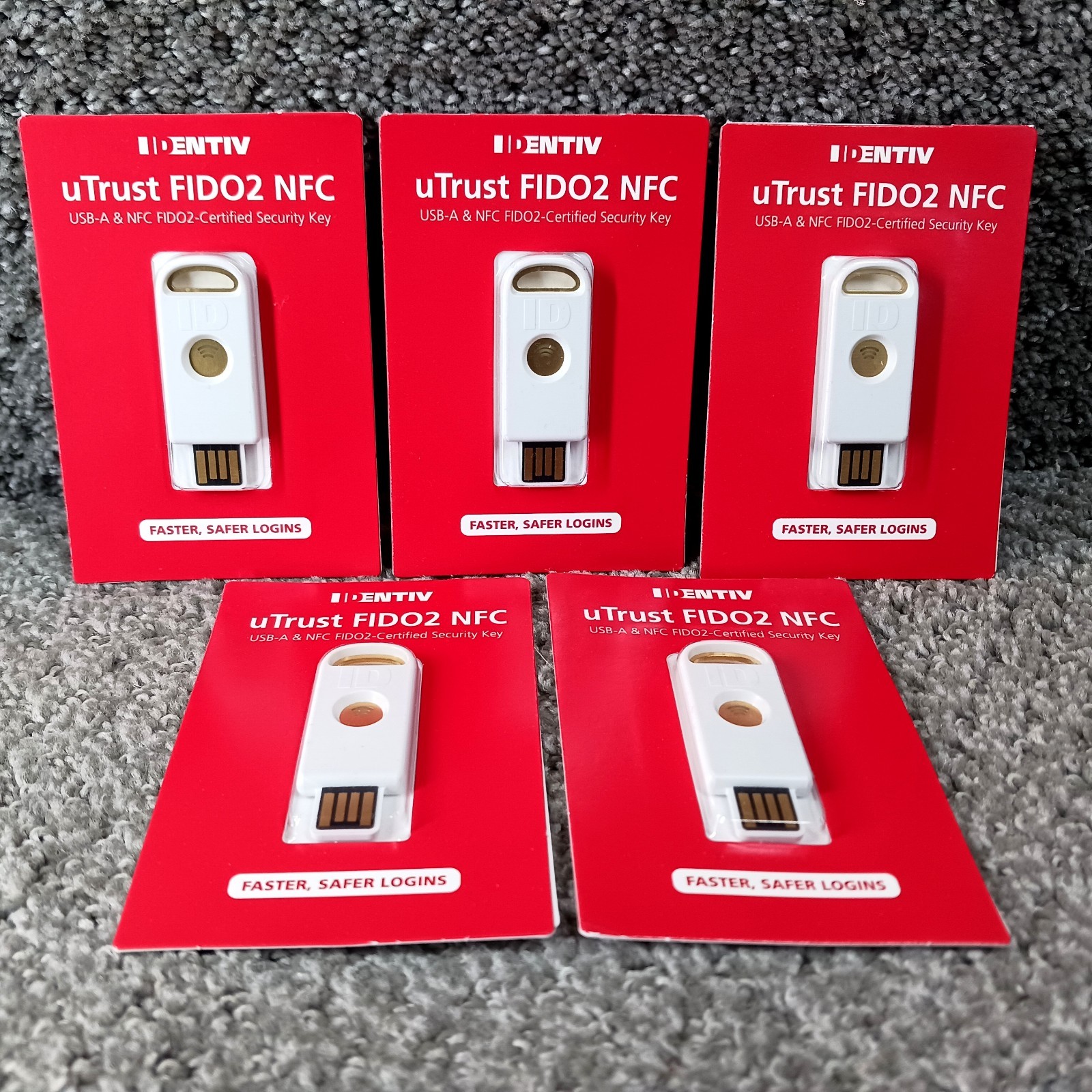 LOT 5 IDENTIV uTrust FIDO2 NCF USB-A Certified Security Key P/N 905601 _ NEW