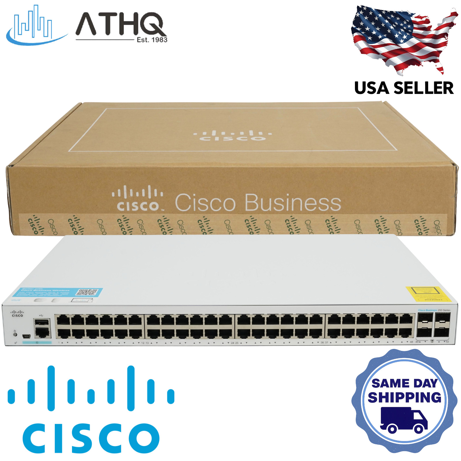 Cisco Refresh CBS250-48T-4G 48-Port Gigabit Smart Managed Switch 4x 1G SFP L2/L3